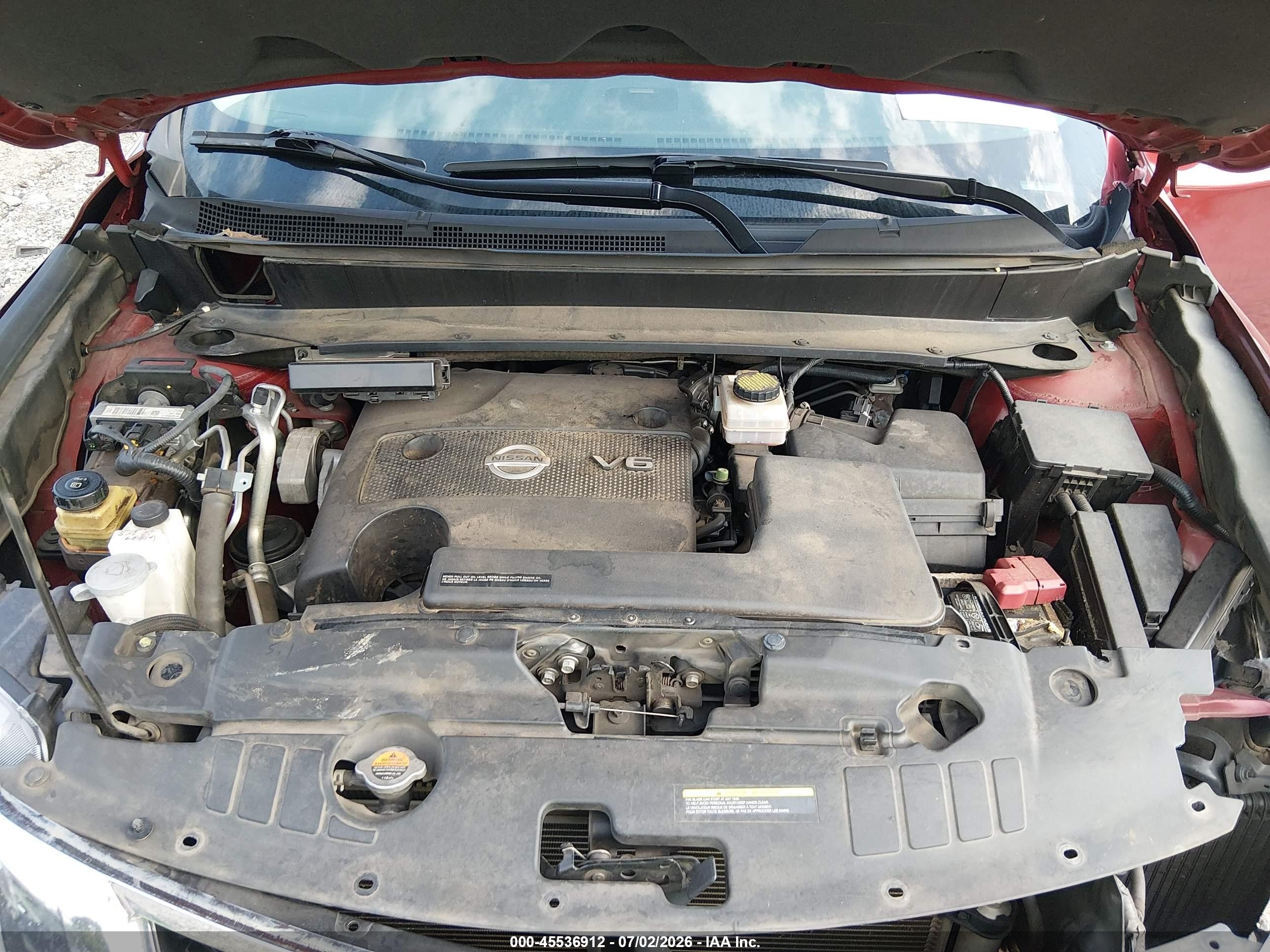 2014 Nissan Pathfinder Sl Red vin: 5N1AR2MN9EC685533