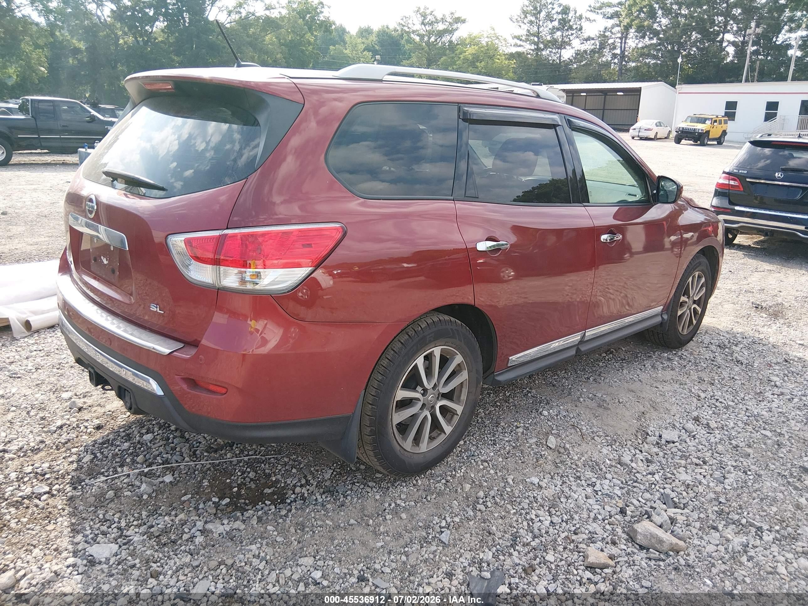 2014 Nissan Pathfinder Sl Red vin: 5N1AR2MN9EC685533