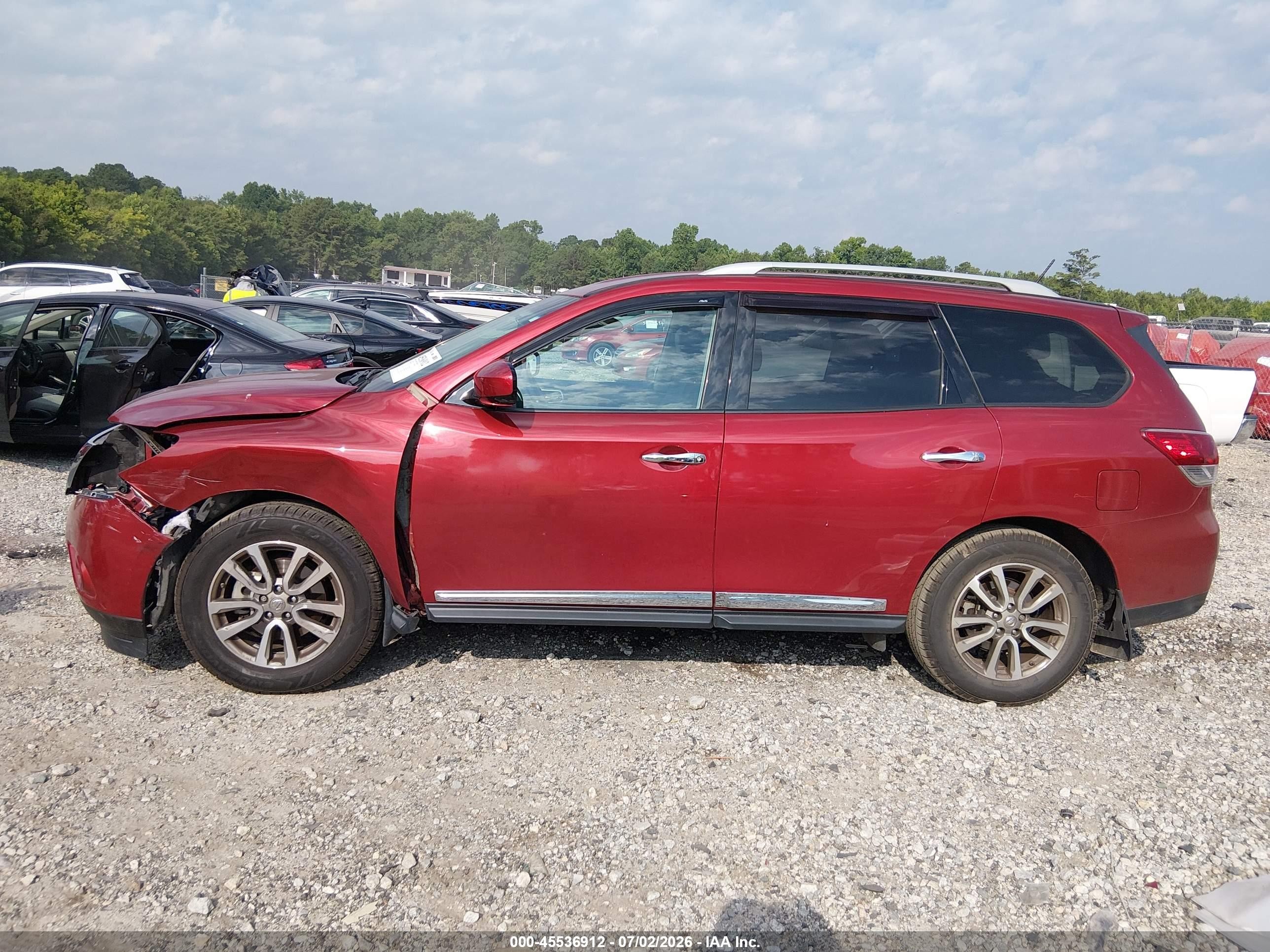 2014 Nissan Pathfinder Sl Red vin: 5N1AR2MN9EC685533