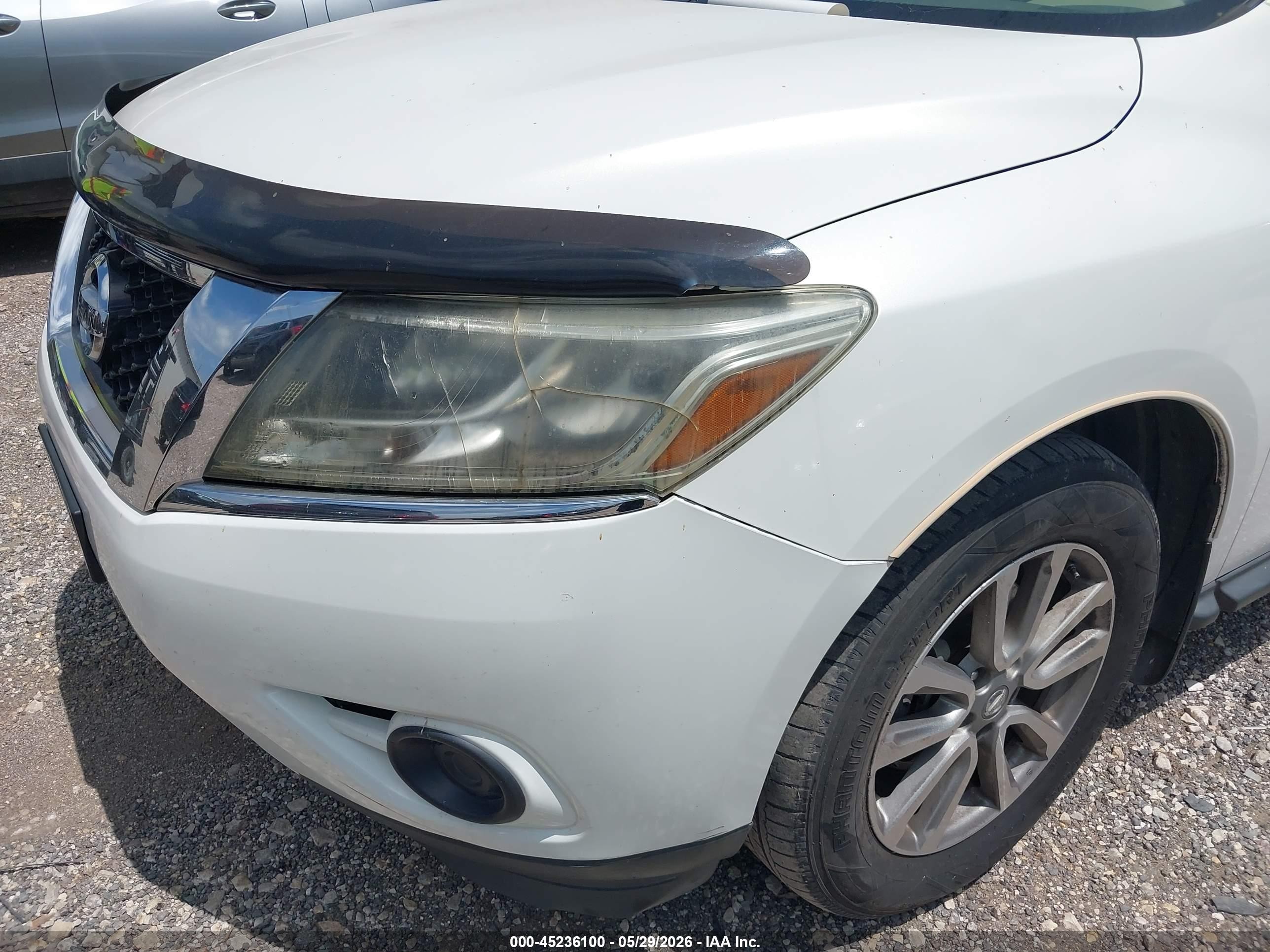 2014 Nissan Pathfinder S White vin: 5N1AR2MN9EC704436