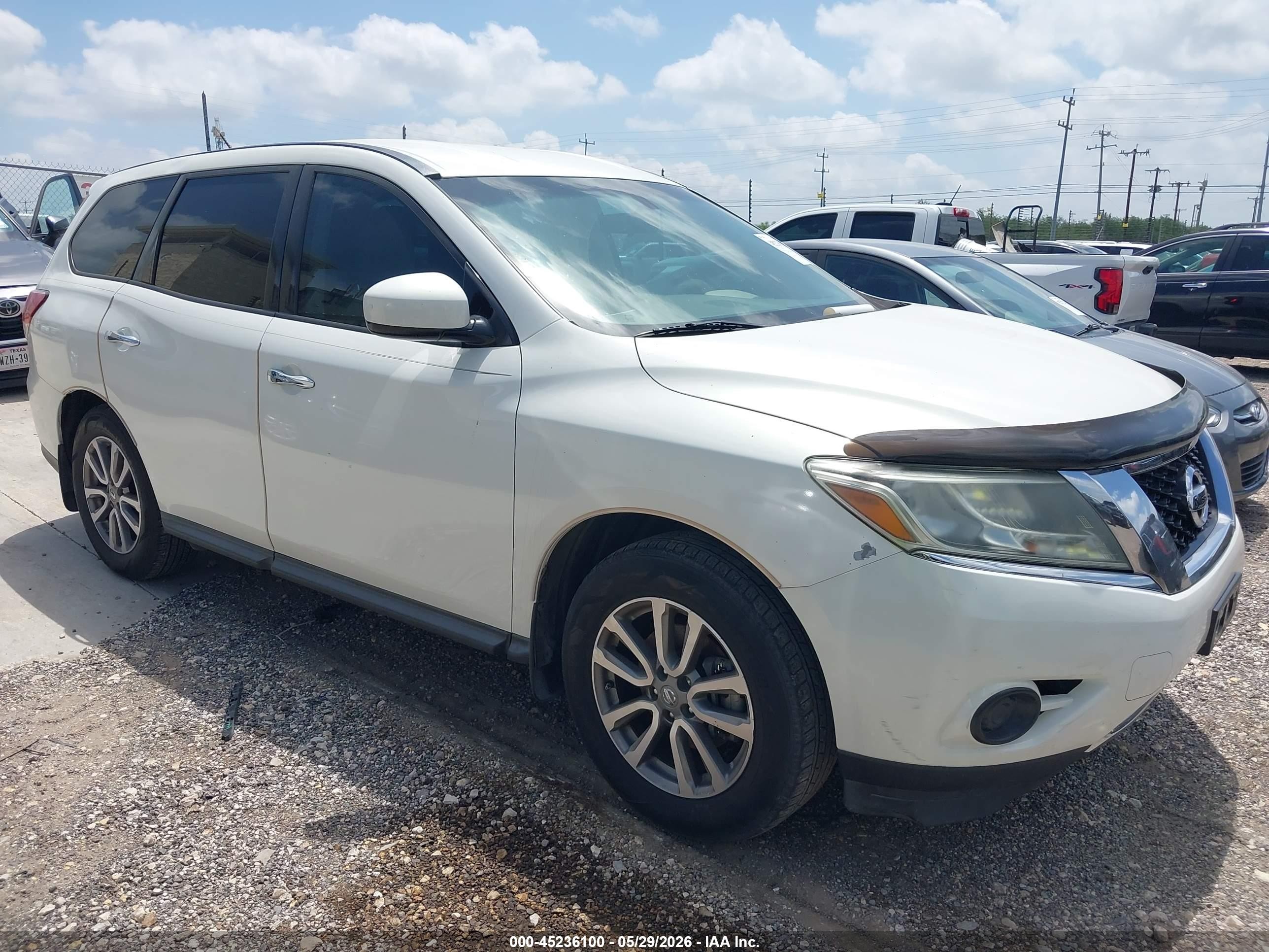 2014 Nissan Pathfinder S Белый vin: 5N1AR2MN9EC704436
