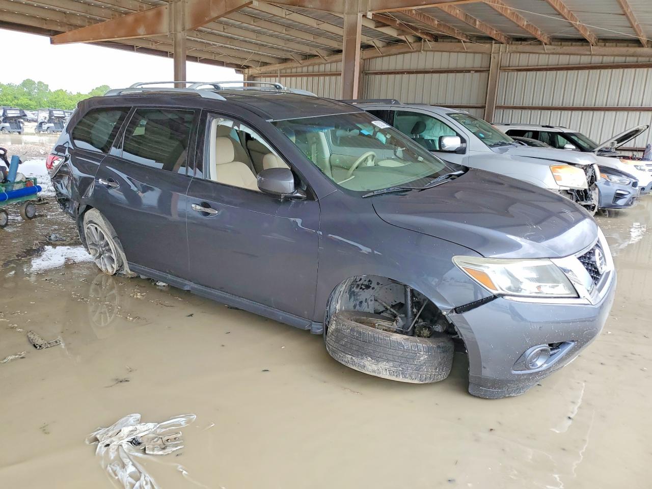 2014 Nissan Pathfinder Sv Gray vin: 5N1AR2MN9EC706560