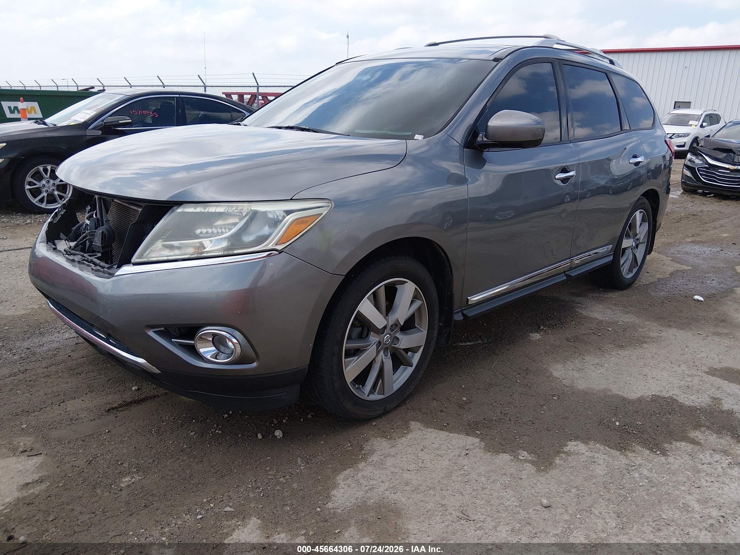 2015 Nissan Pathfinder Platinum Серый vin: 5N1AR2MN9FC663520