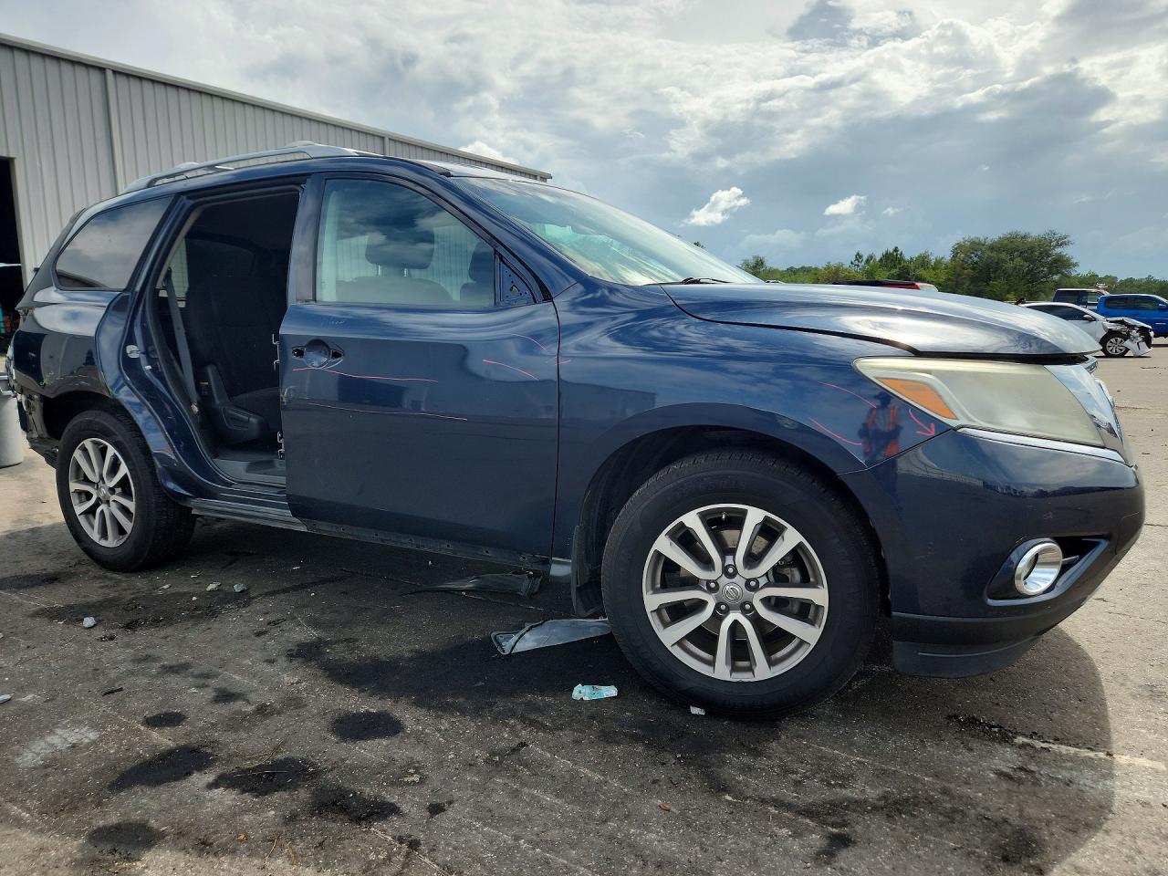 2015 Nissan Pathfinder Sv Blue vin: 5N1AR2MN9FC672136