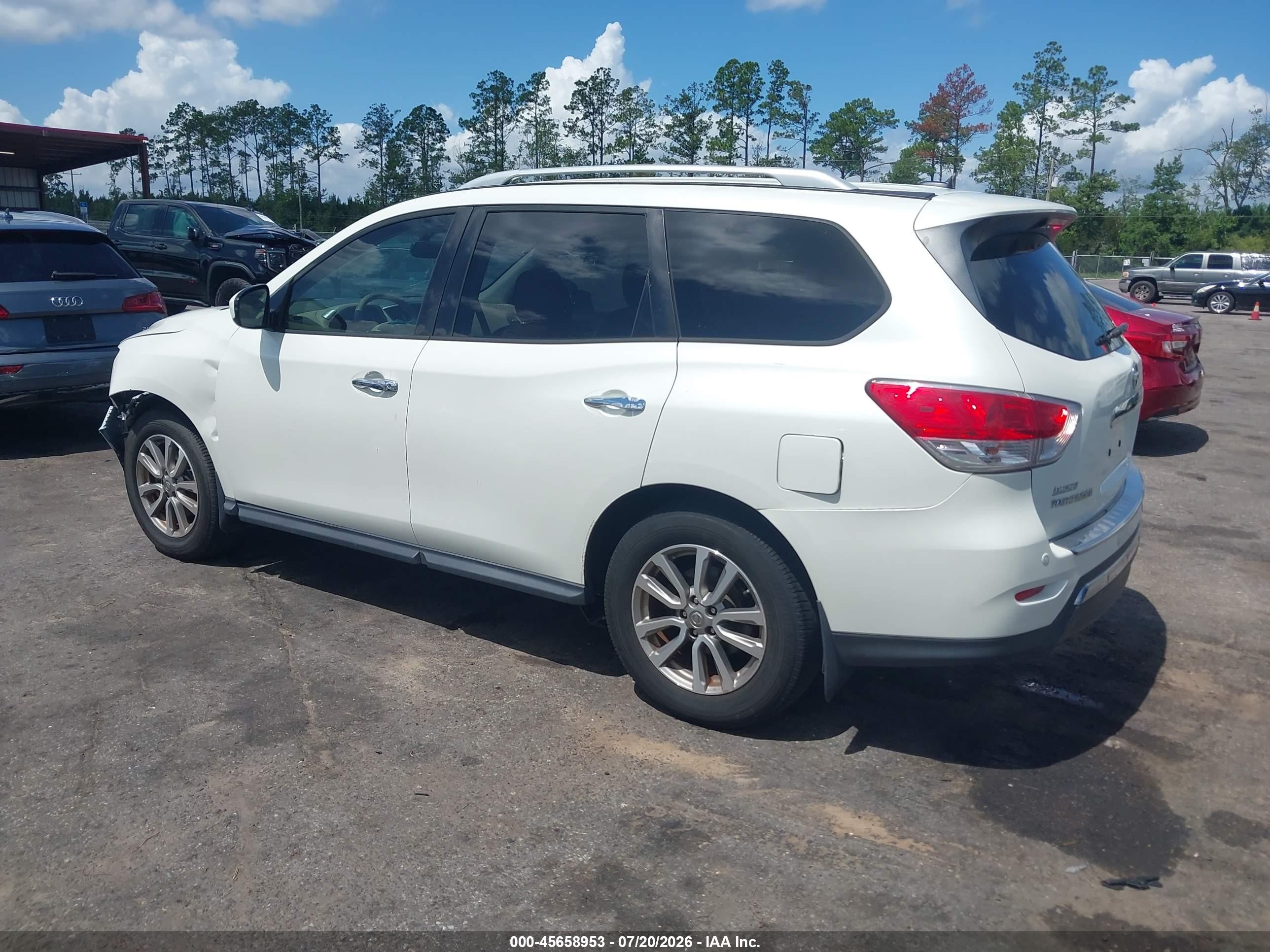 2015 Nissan Pathfinder Sv White vin: 5N1AR2MN9FC699756