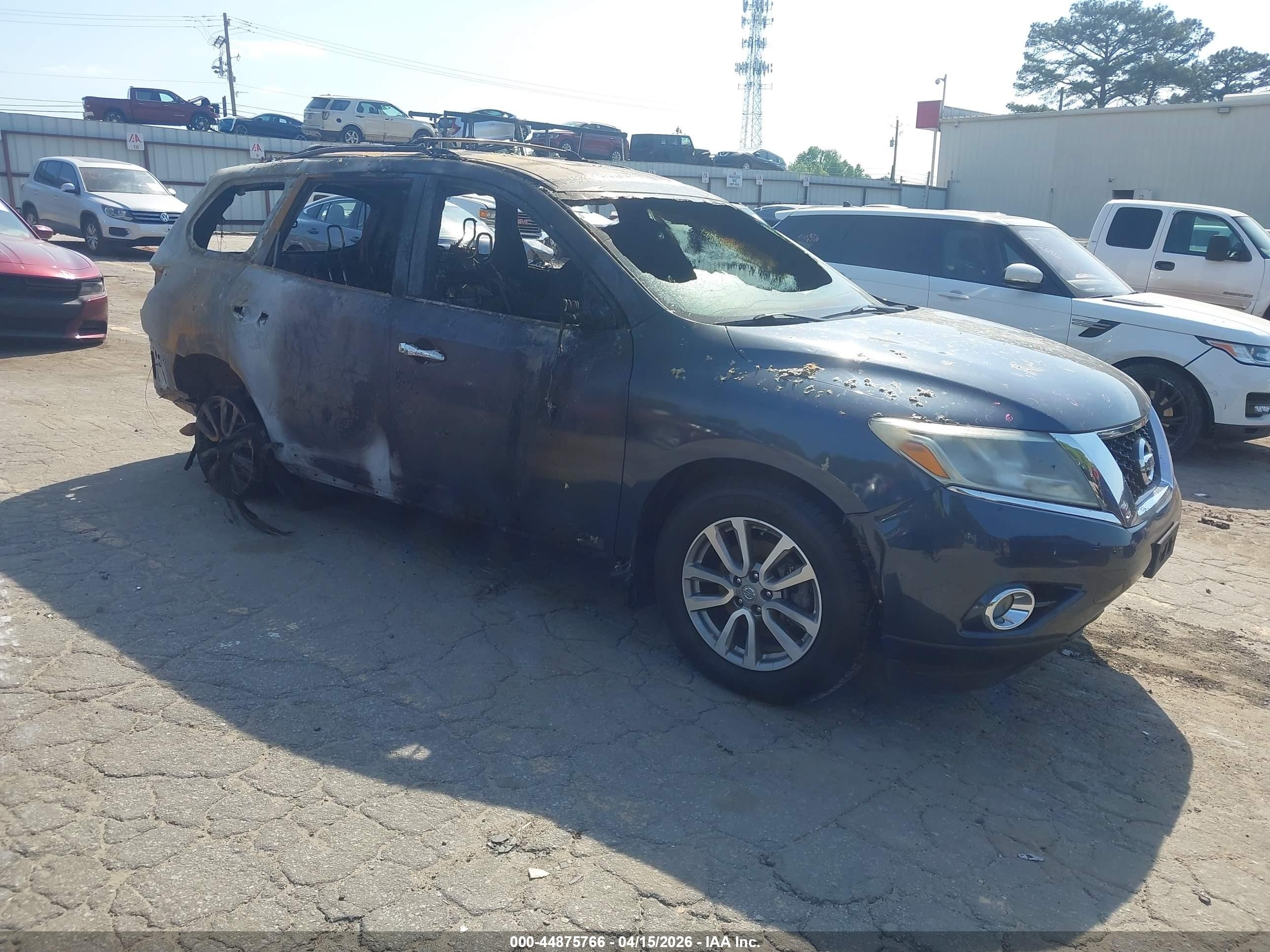 2015 Nissan Pathfinder Sl Blue vin: 5N1AR2MN9FC705698