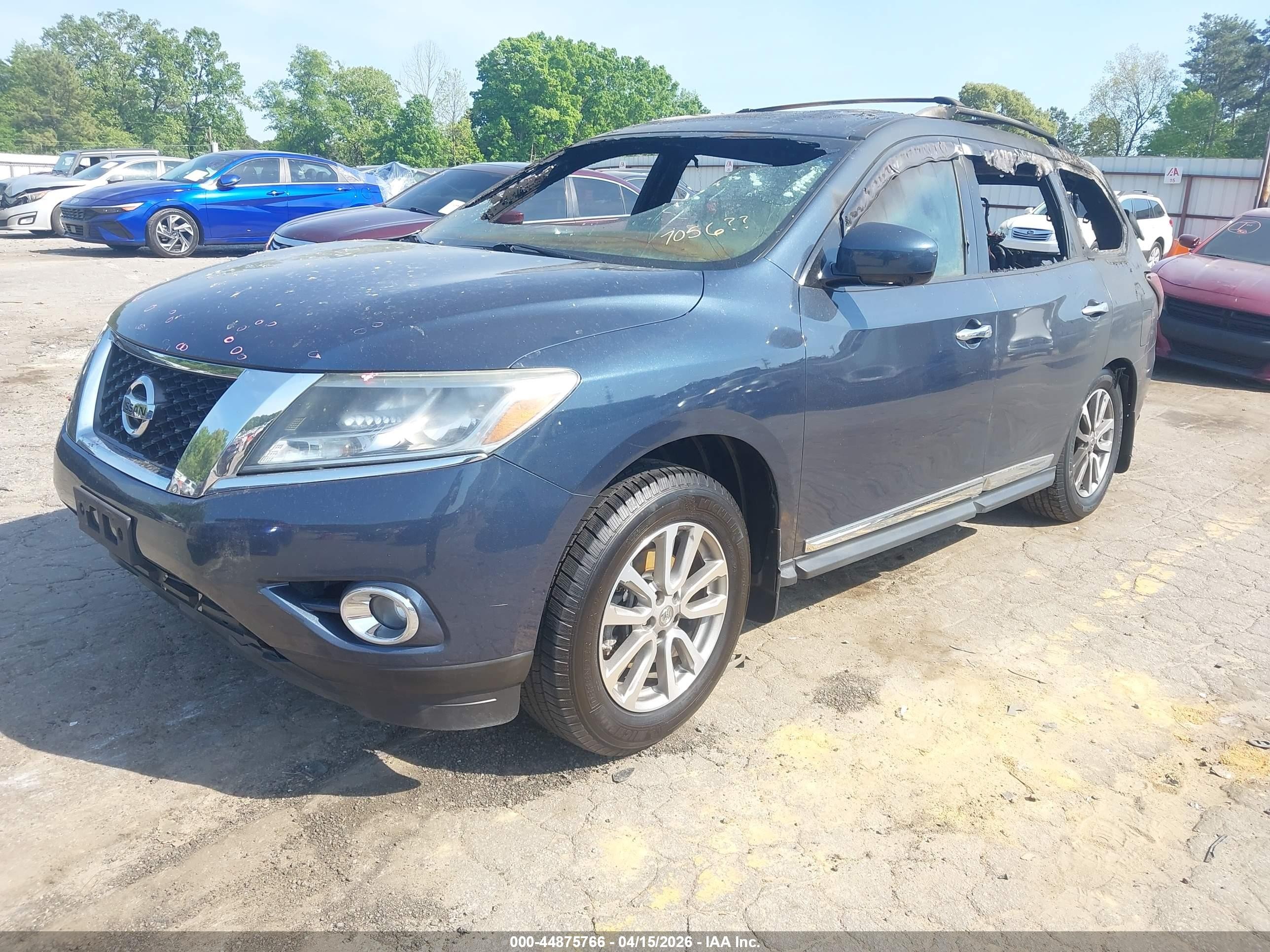 2015 Nissan Pathfinder Sl Blue vin: 5N1AR2MN9FC705698