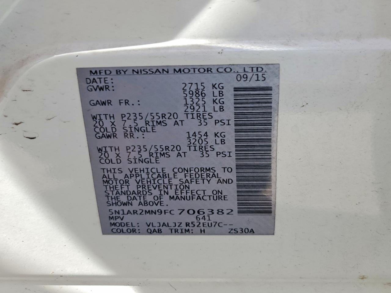 2015 Nissan Pathfinder S White vin: 5N1AR2MN9FC706382