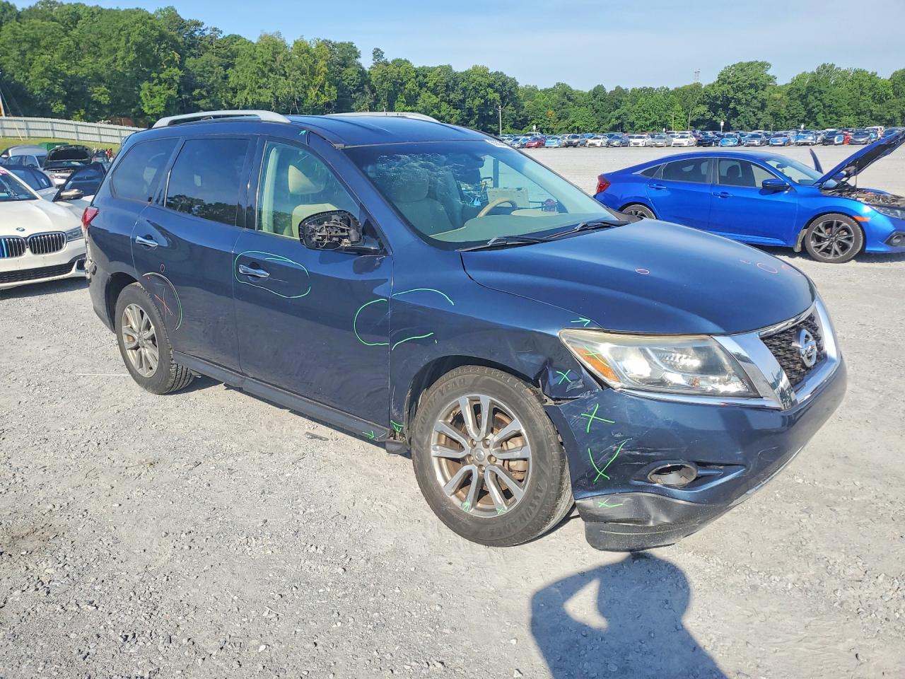 2013 Nissan Pathfinder S Blue vin: 5N1AR2MNXDC680498