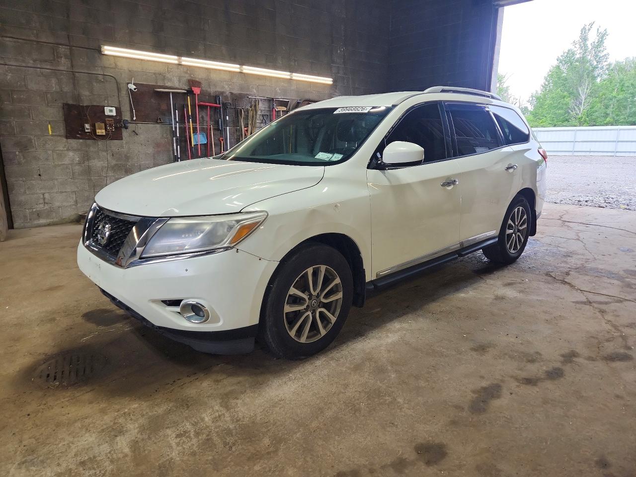 2014 Nissan Pathfinder S White vin: 5N1AR2MNXEC601347