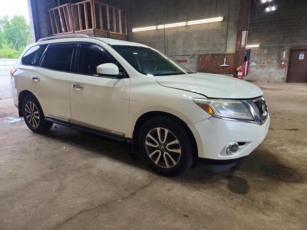 2014 Nissan Pathfinder S Белый vin: 5N1AR2MNXEC601347