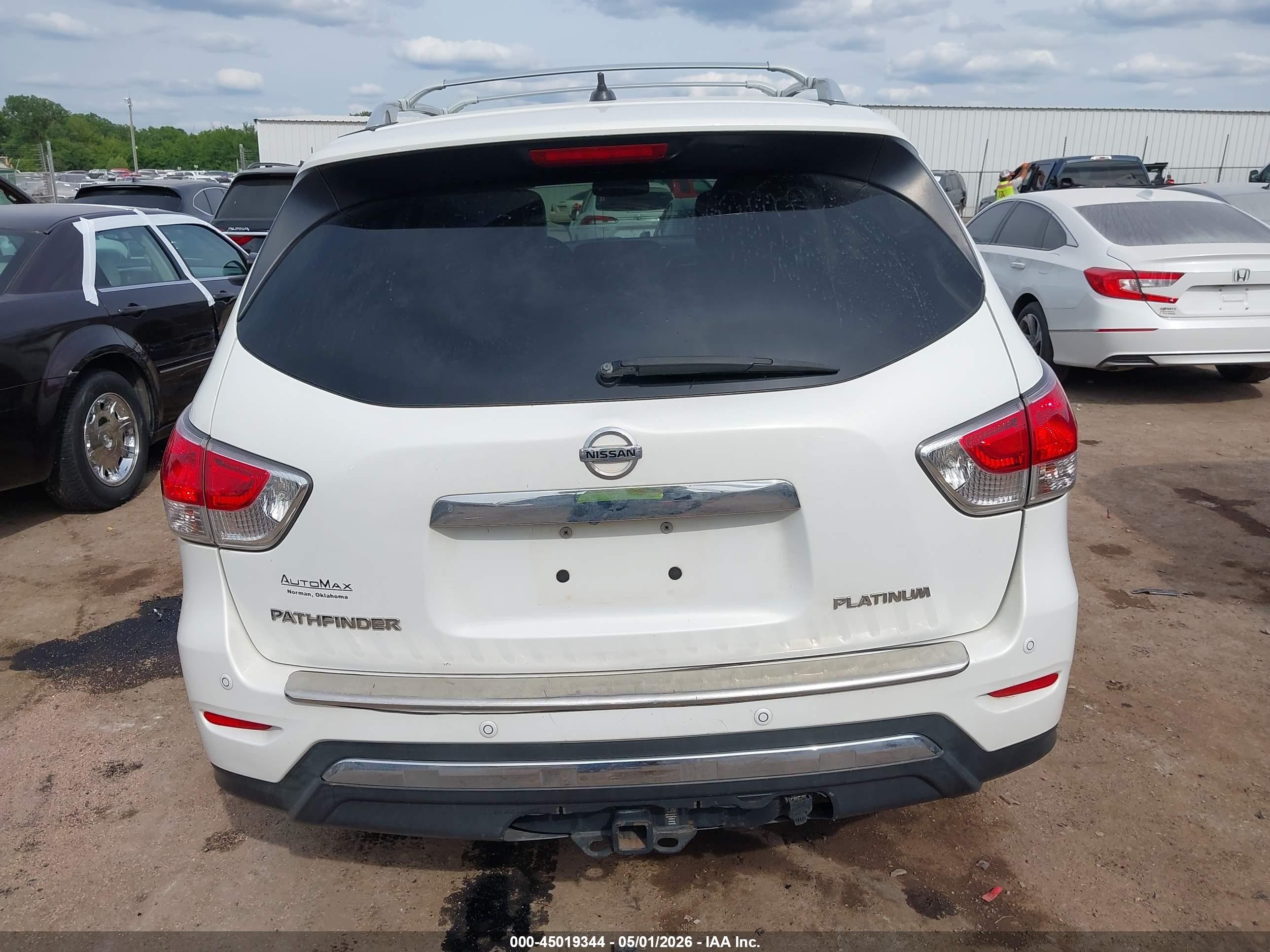 2014 Nissan Pathfinder Platinum Белый vin: 5N1AR2MNXEC650001