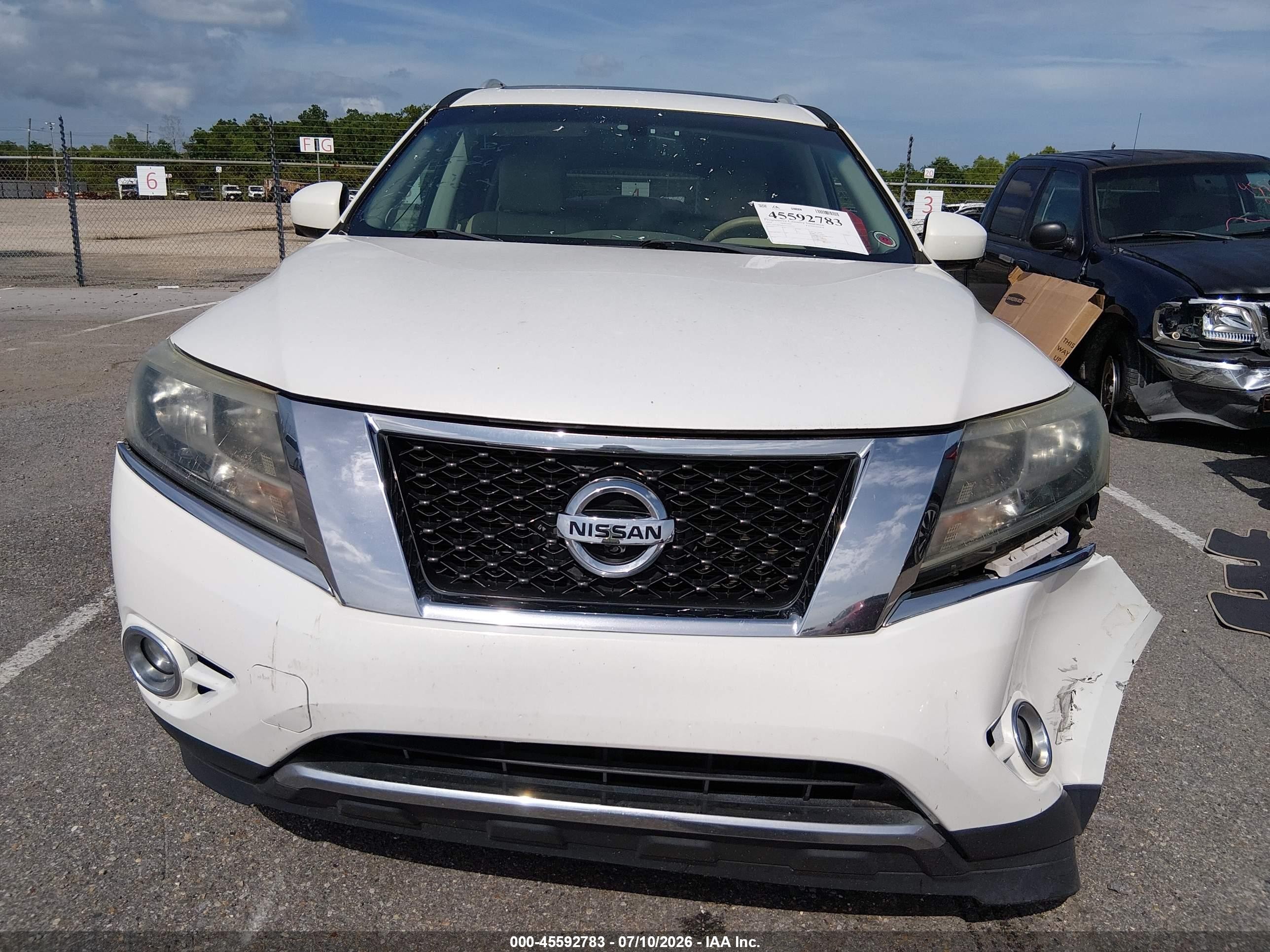 2014 Nissan Pathfinder Platinum White vin: 5N1AR2MNXEC655277