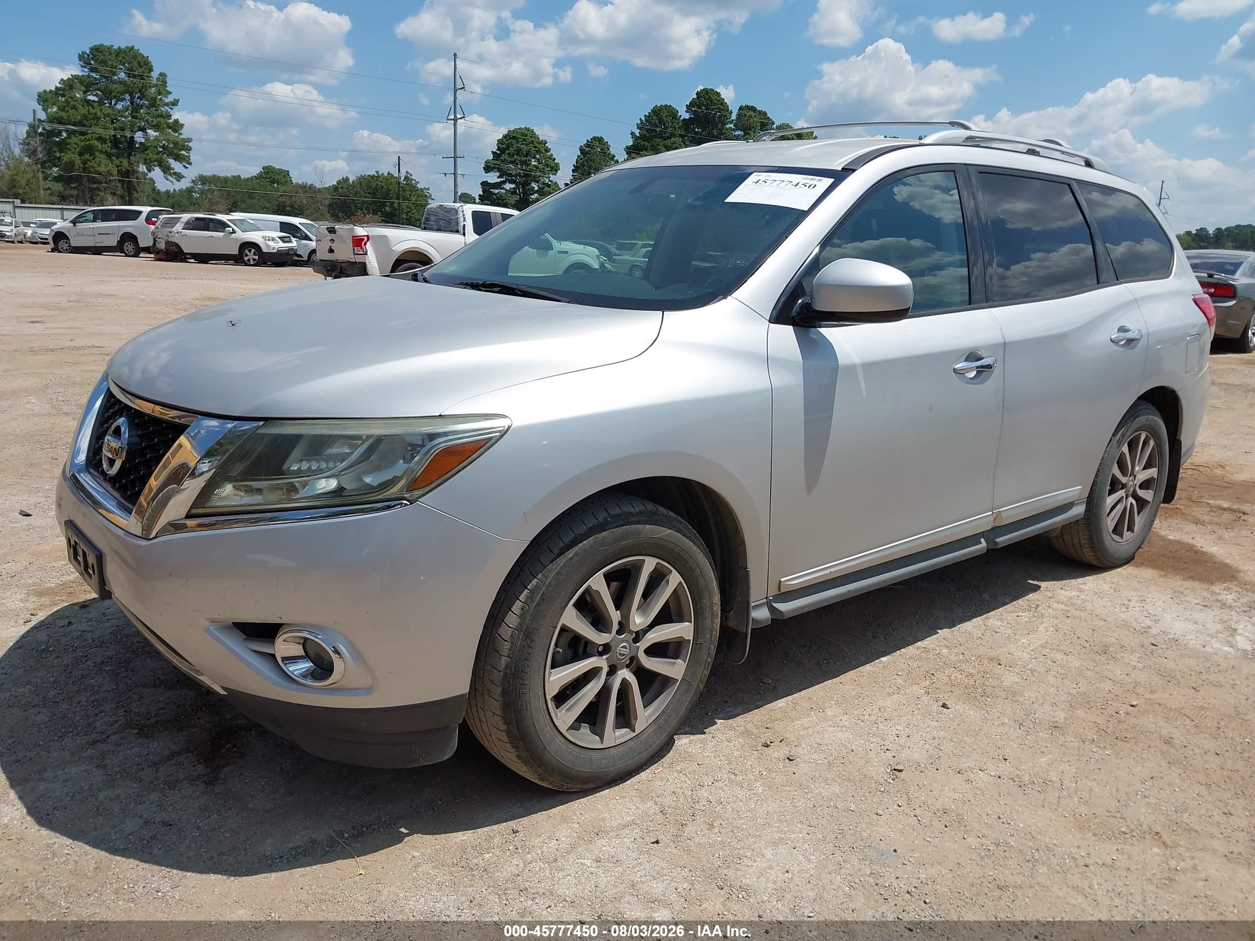 2014 Nissan Pathfinder Sl Серебряный vin: 5N1AR2MNXEC708592