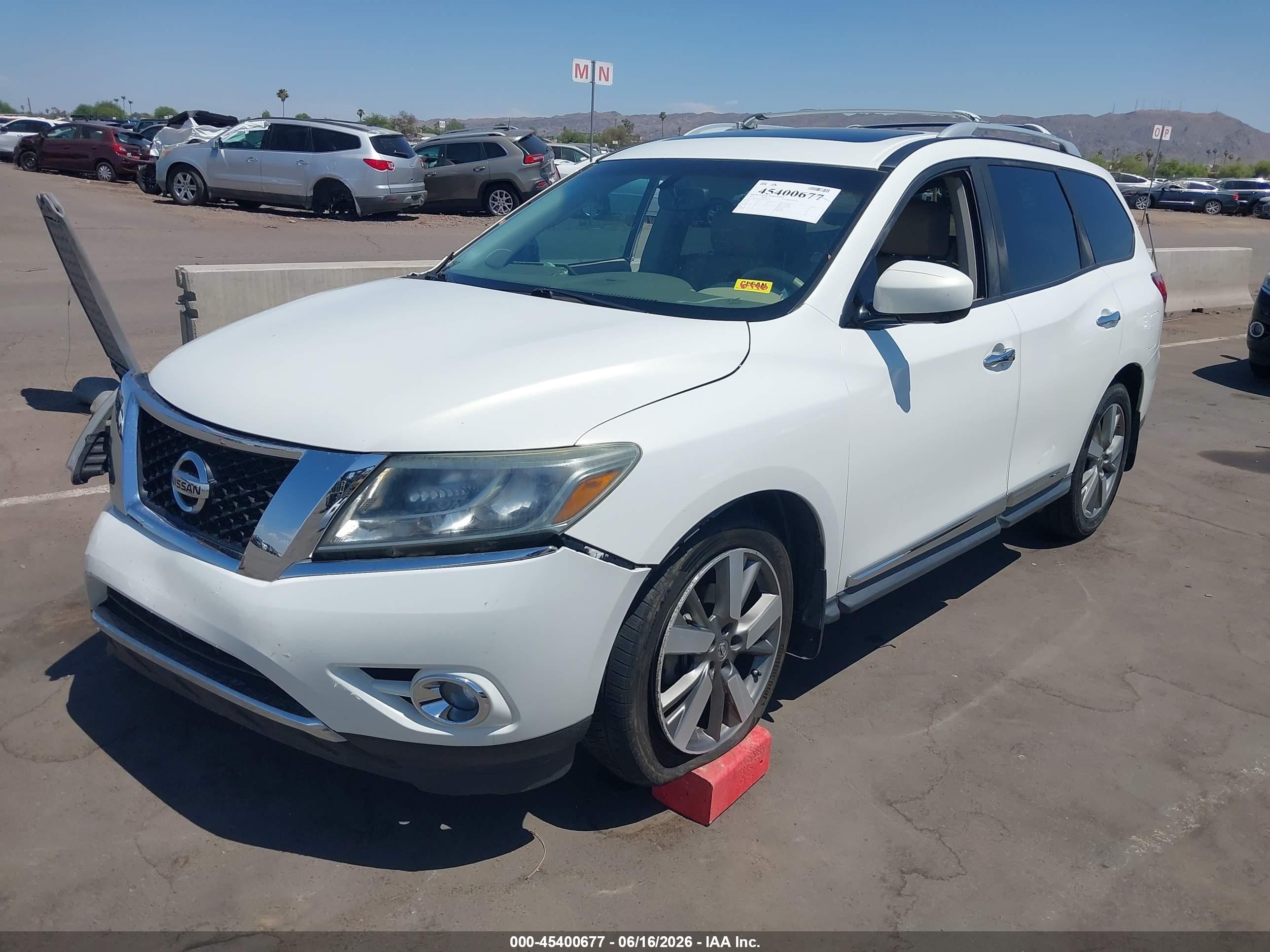 2014 Nissan Pathfinder Platinum White vin: 5N1AR2MNXEC721374