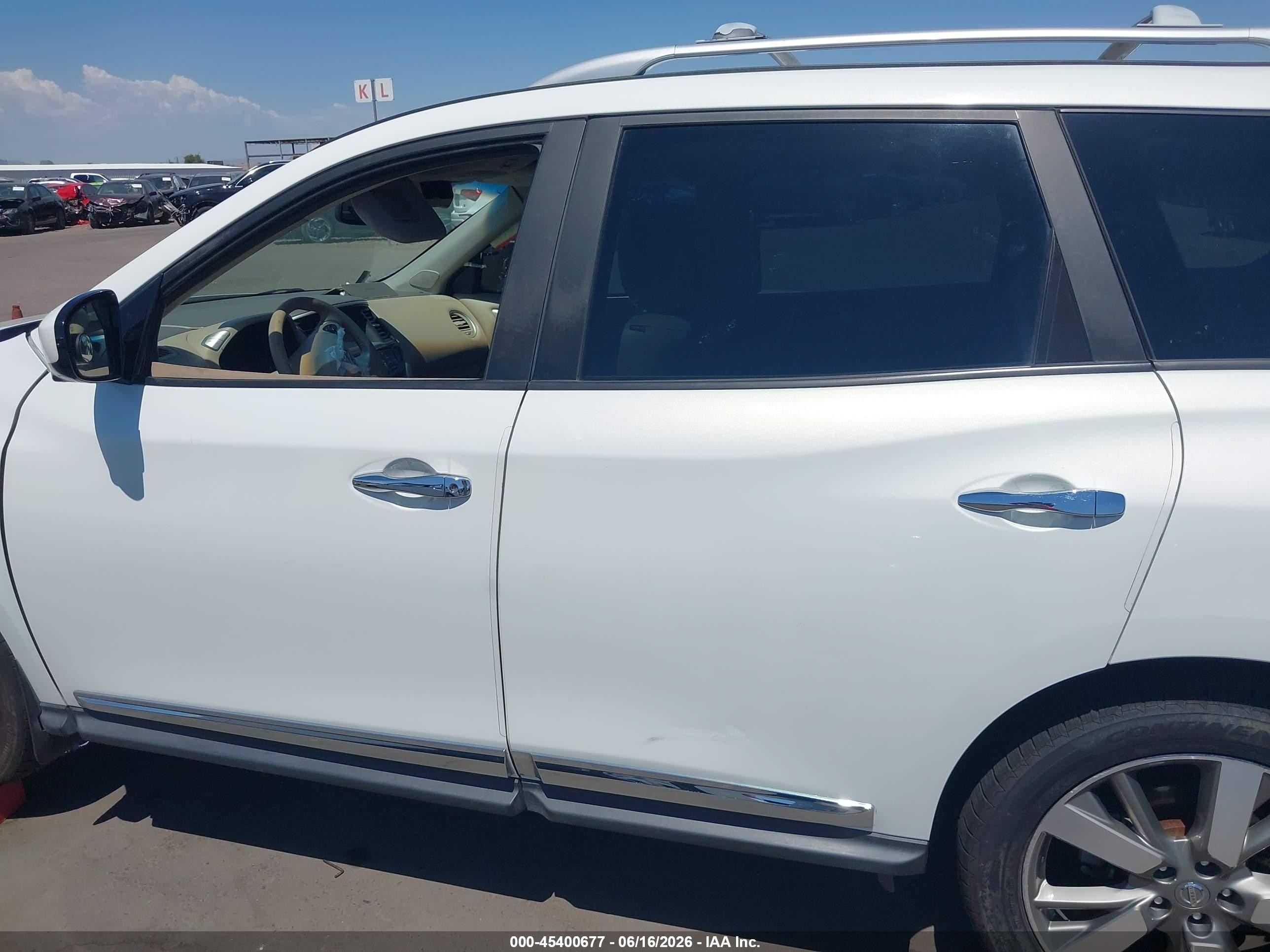 2014 Nissan Pathfinder Platinum White vin: 5N1AR2MNXEC721374