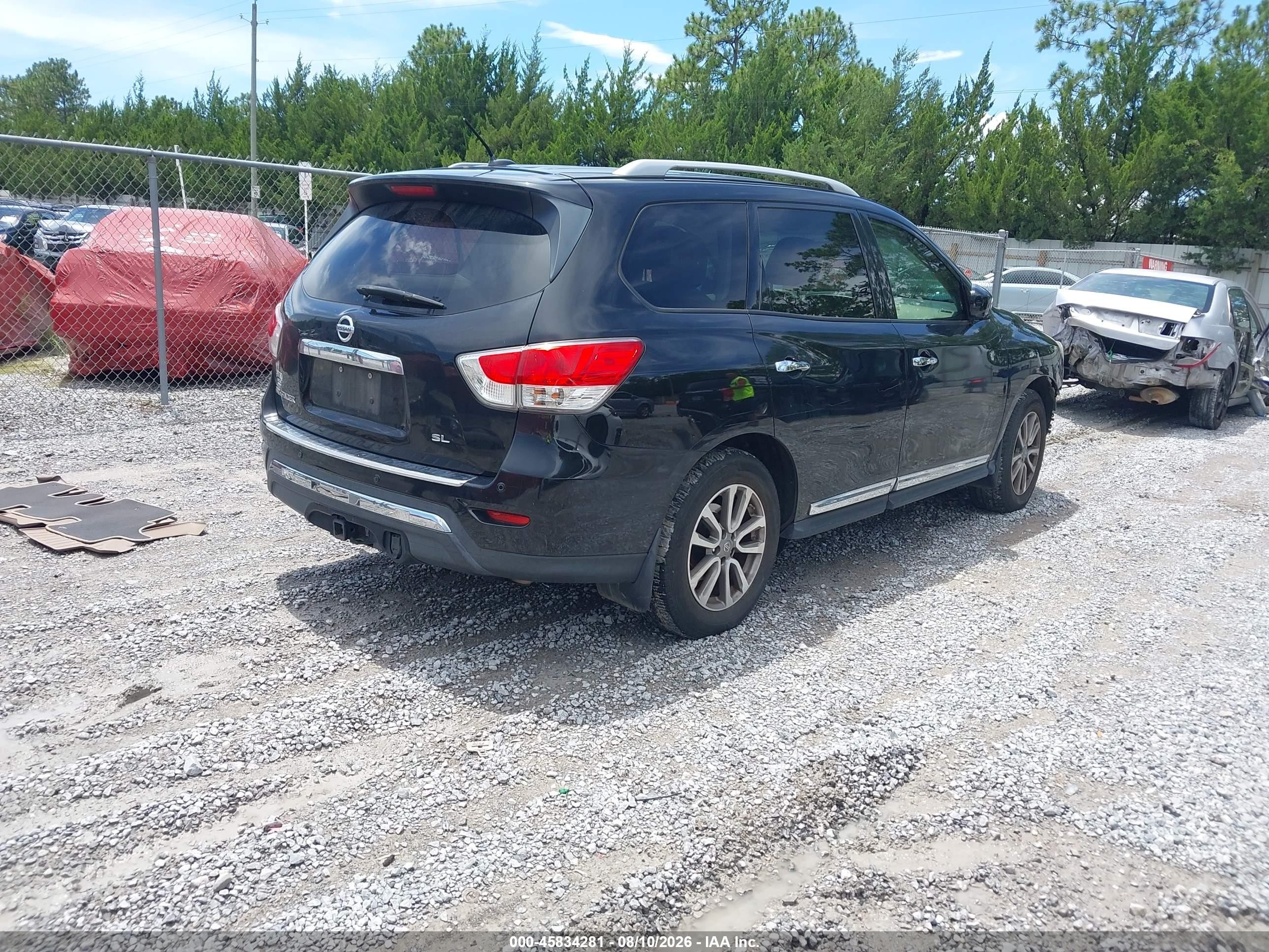 2015 Nissan Pathfinder Sl Black vin: 5N1AR2MNXFC644264