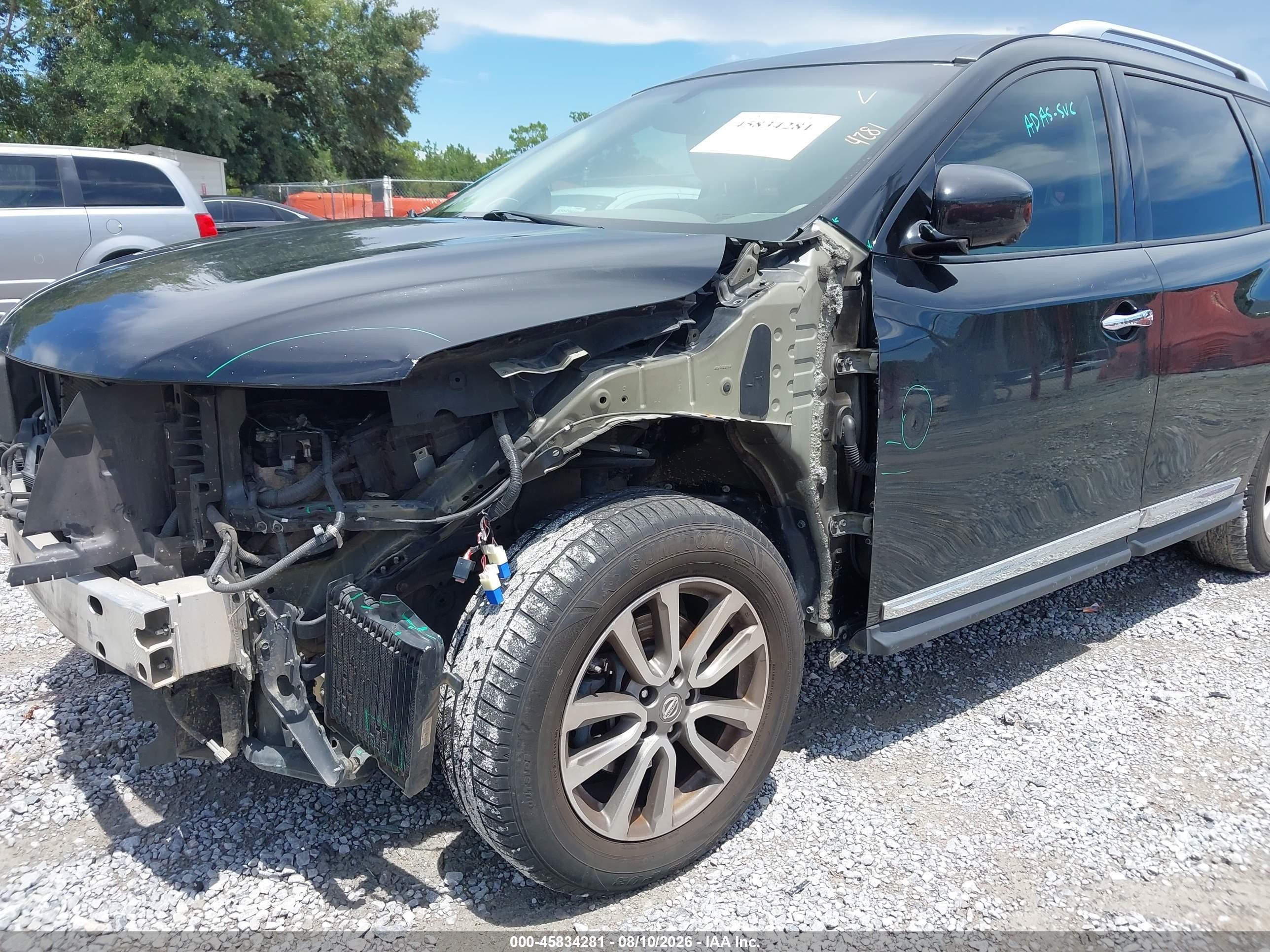 2015 Nissan Pathfinder Sl Black vin: 5N1AR2MNXFC644264