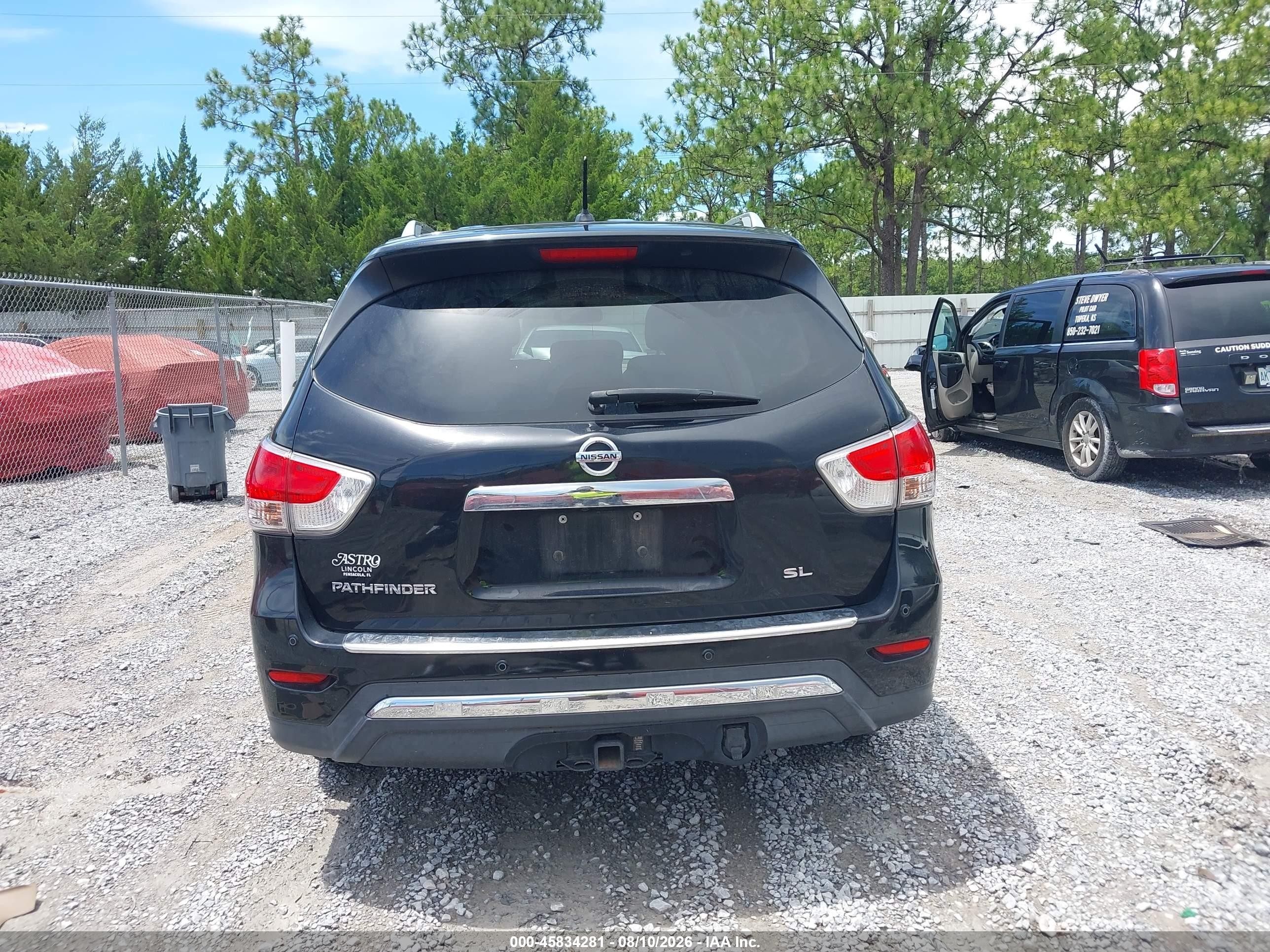 2015 Nissan Pathfinder Sl Black vin: 5N1AR2MNXFC644264
