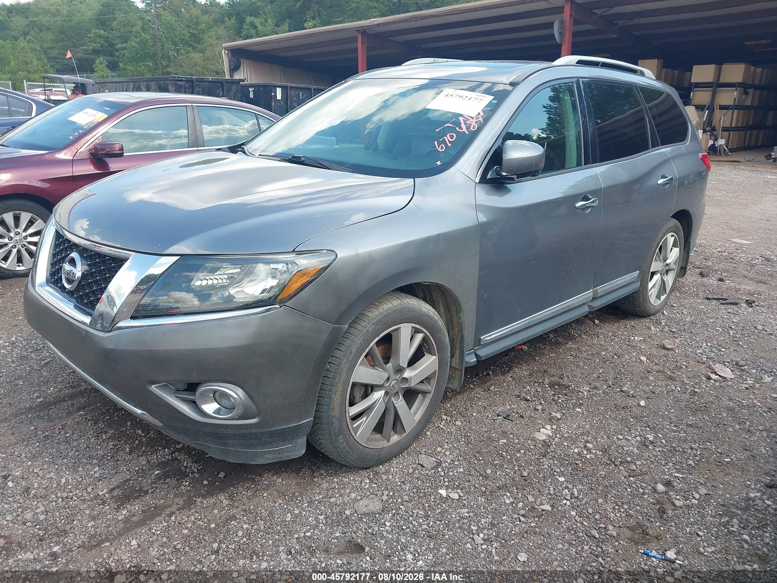 2015 Nissan Pathfinder Platinum Gray vin: 5N1AR2MNXFC670489