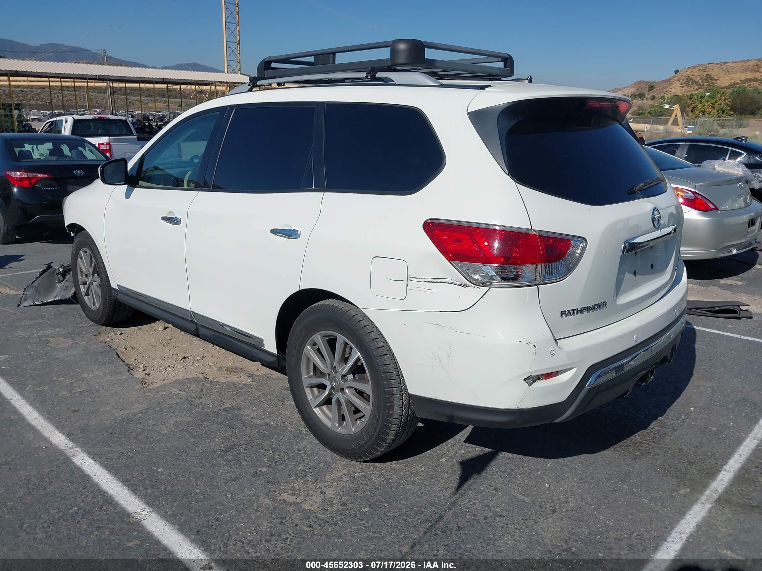 2015 Nissan Pathfinder Sl White vin: 5N1AR2MNXFC670685