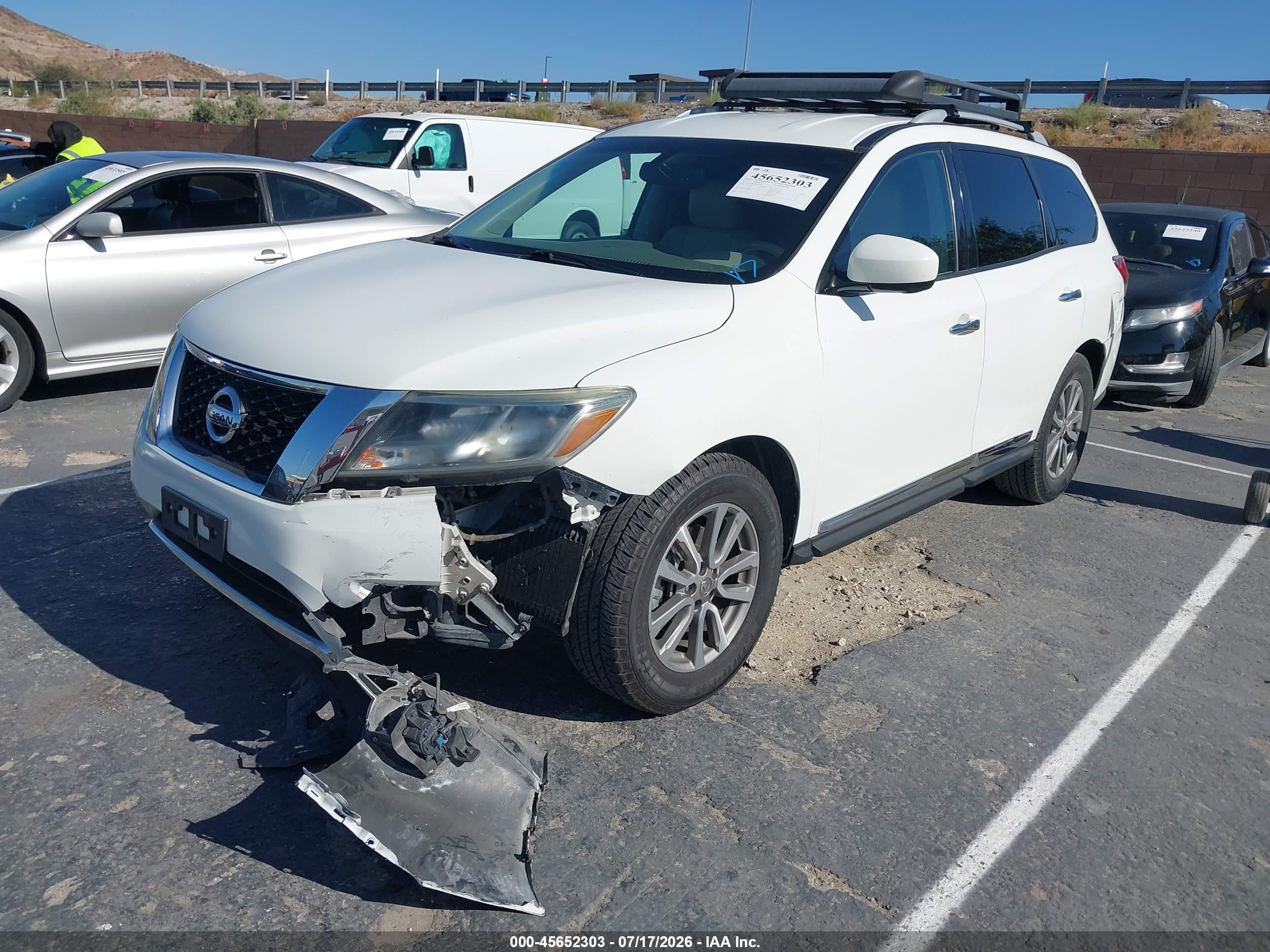 2015 Nissan Pathfinder Sl White vin: 5N1AR2MNXFC670685