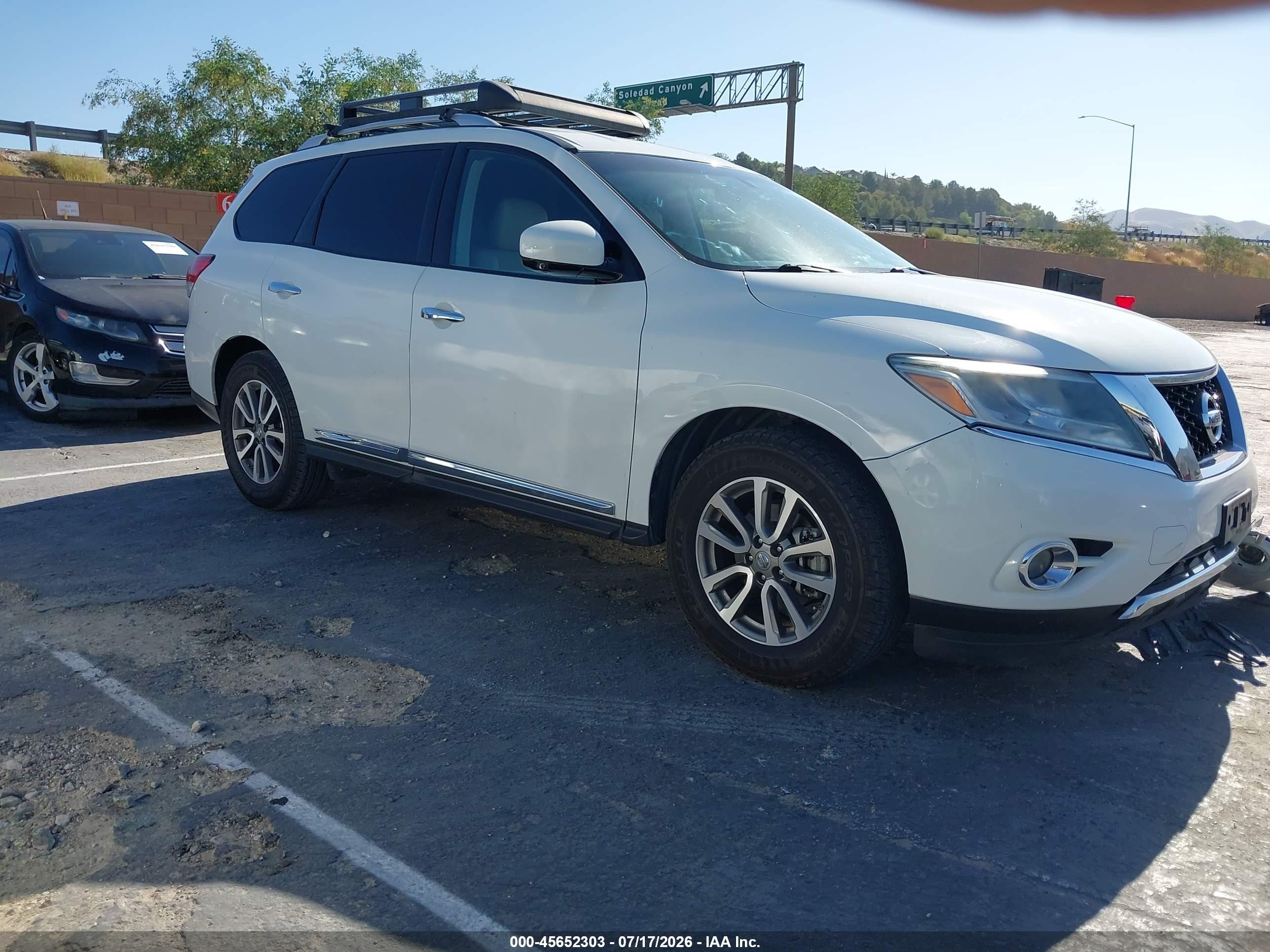 2015 Nissan Pathfinder Sl White vin: 5N1AR2MNXFC670685