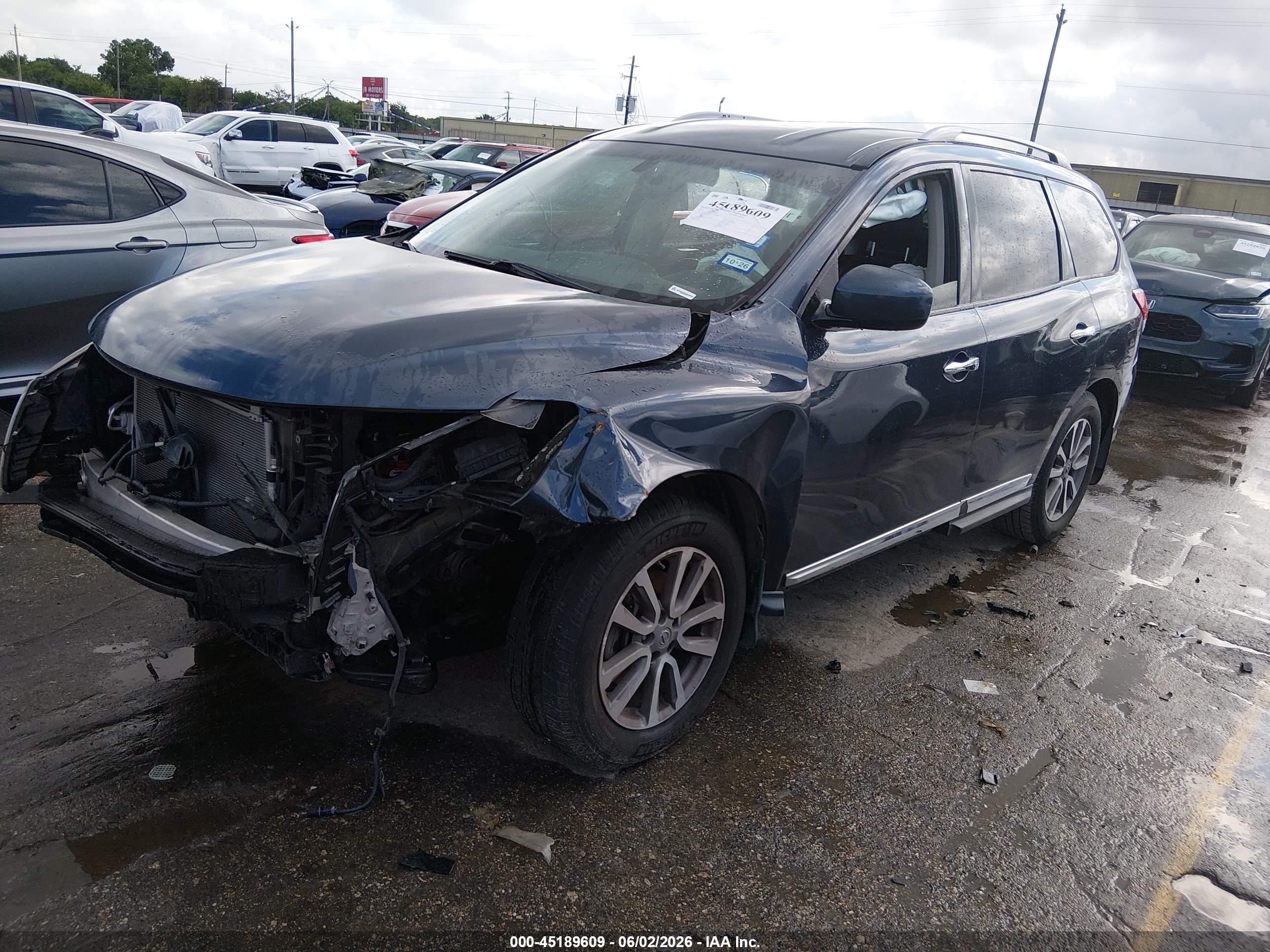 2015 Nissan Pathfinder Sl Blue vin: 5N1AR2MNXFC685607