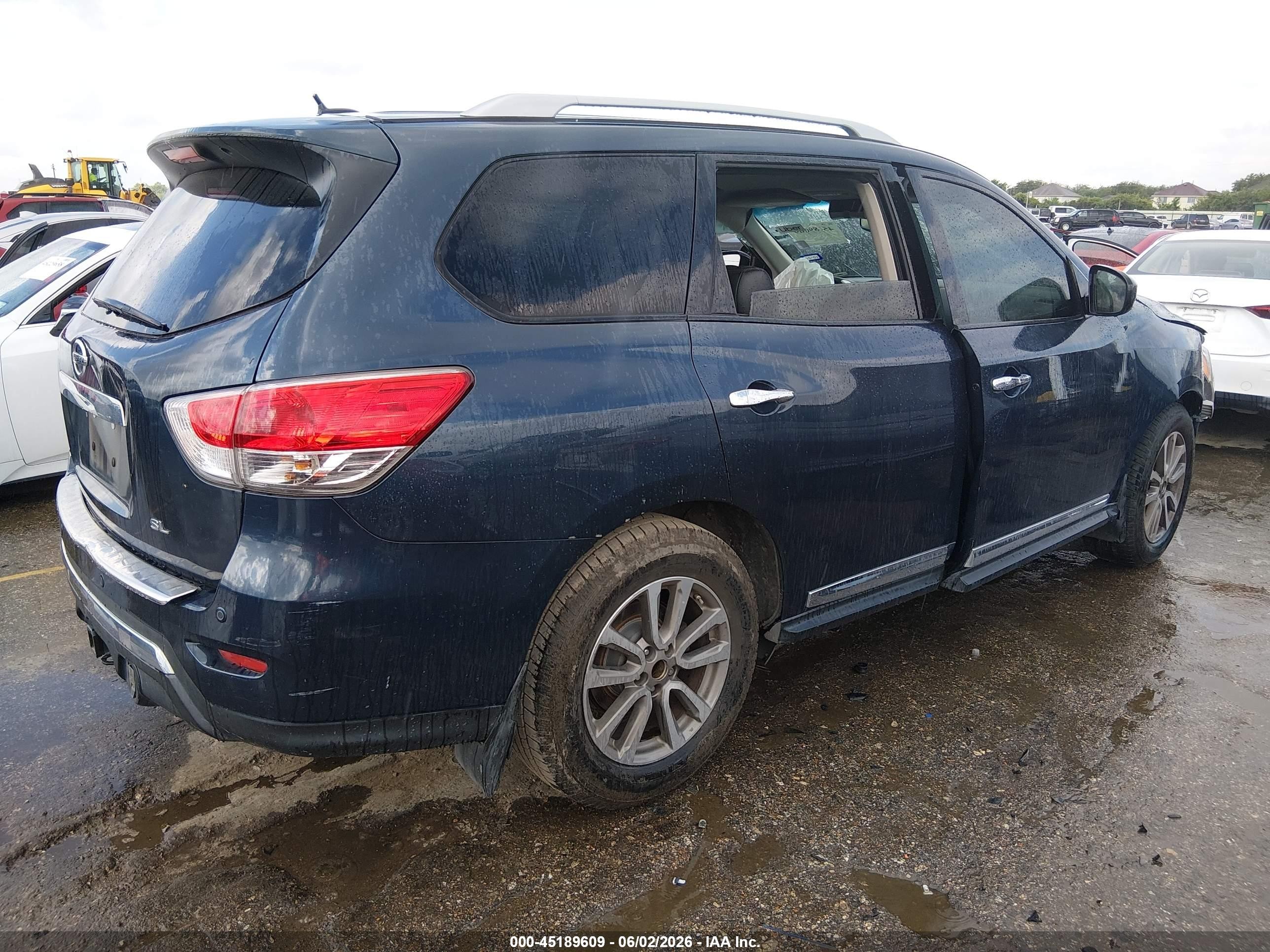 2015 Nissan Pathfinder Sl Blue vin: 5N1AR2MNXFC685607