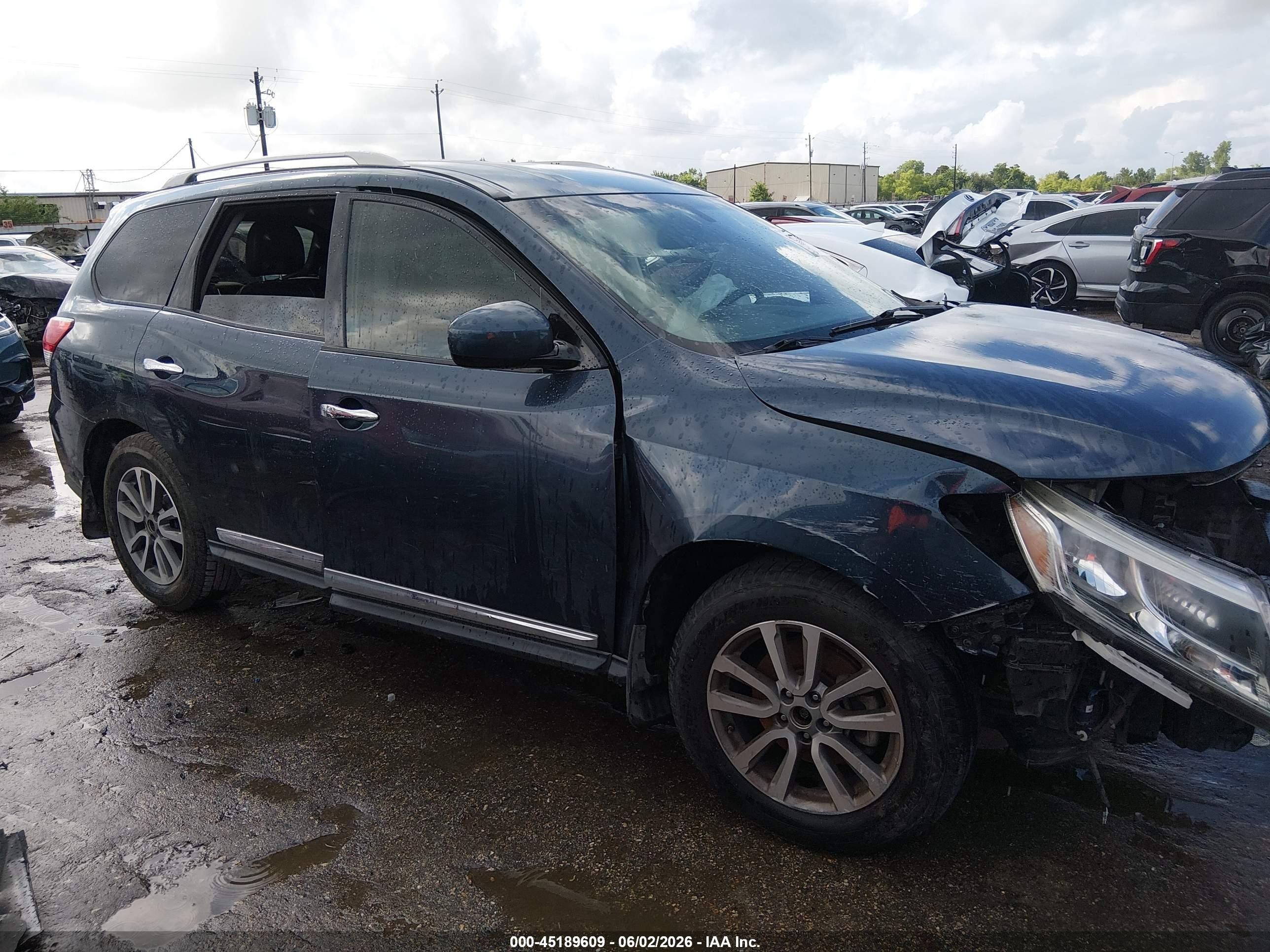 2015 Nissan Pathfinder Sl Blue vin: 5N1AR2MNXFC685607