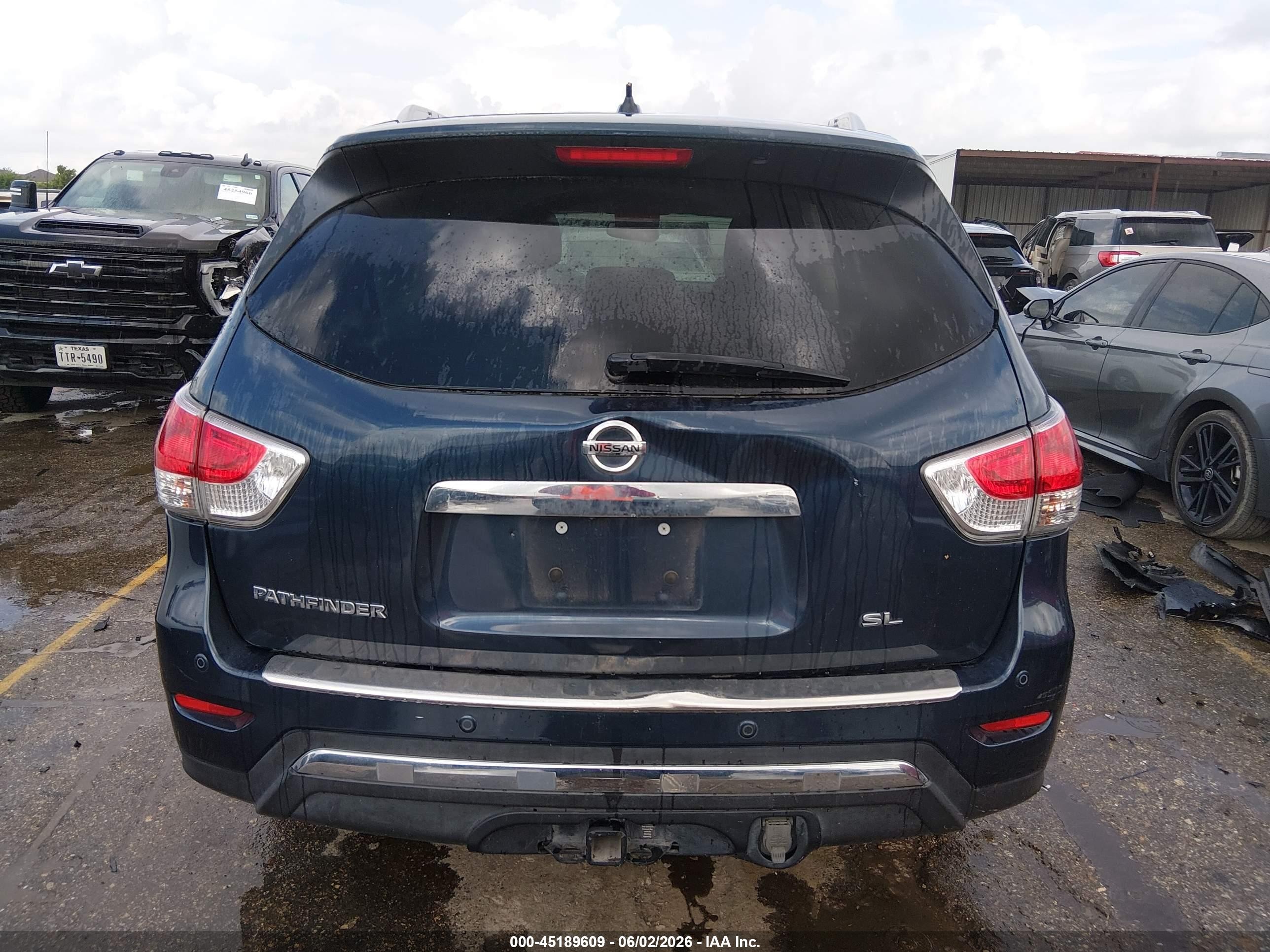 2015 Nissan Pathfinder Sl Blue vin: 5N1AR2MNXFC685607