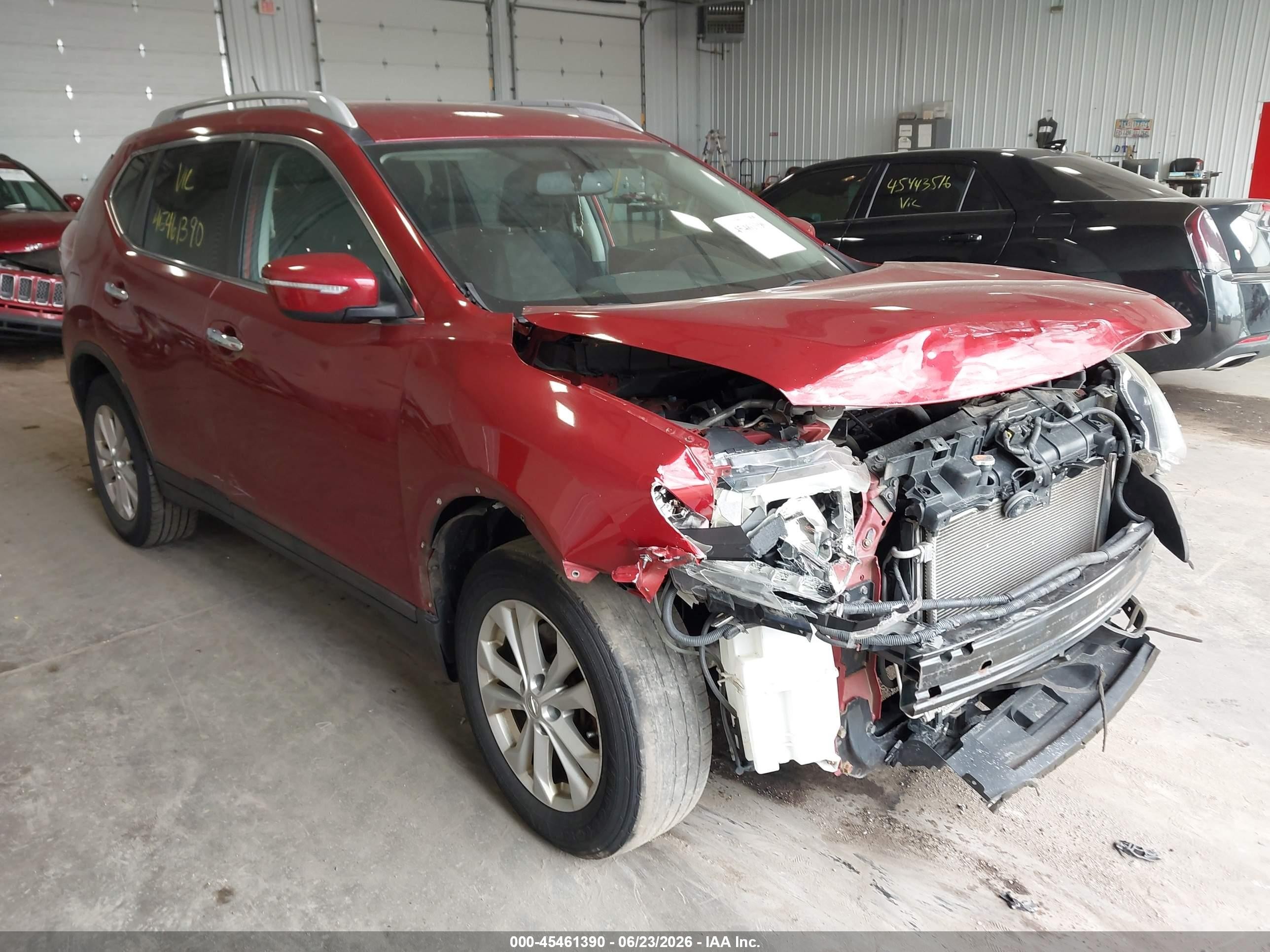 2015 Nissan Rogue Sv Red vin: 5N1AT2MK0FC814025