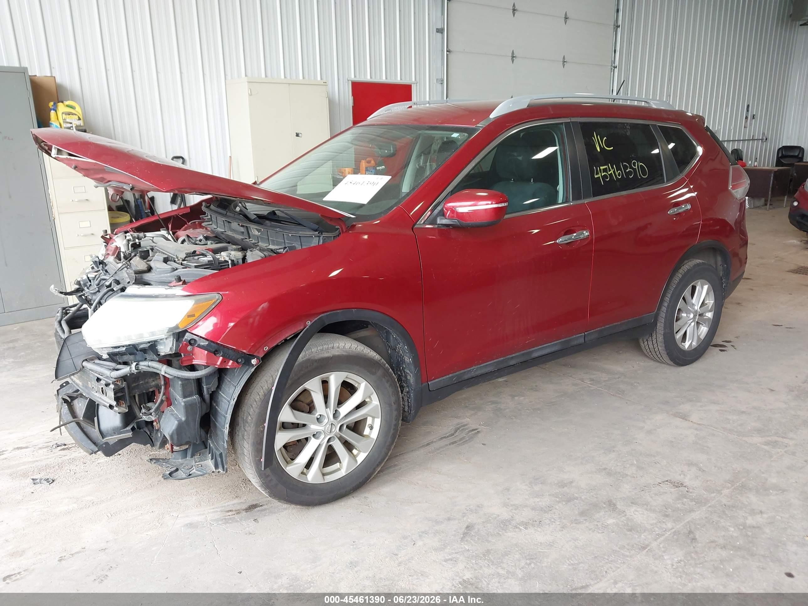 2015 Nissan Rogue Sv Red vin: 5N1AT2MK0FC814025