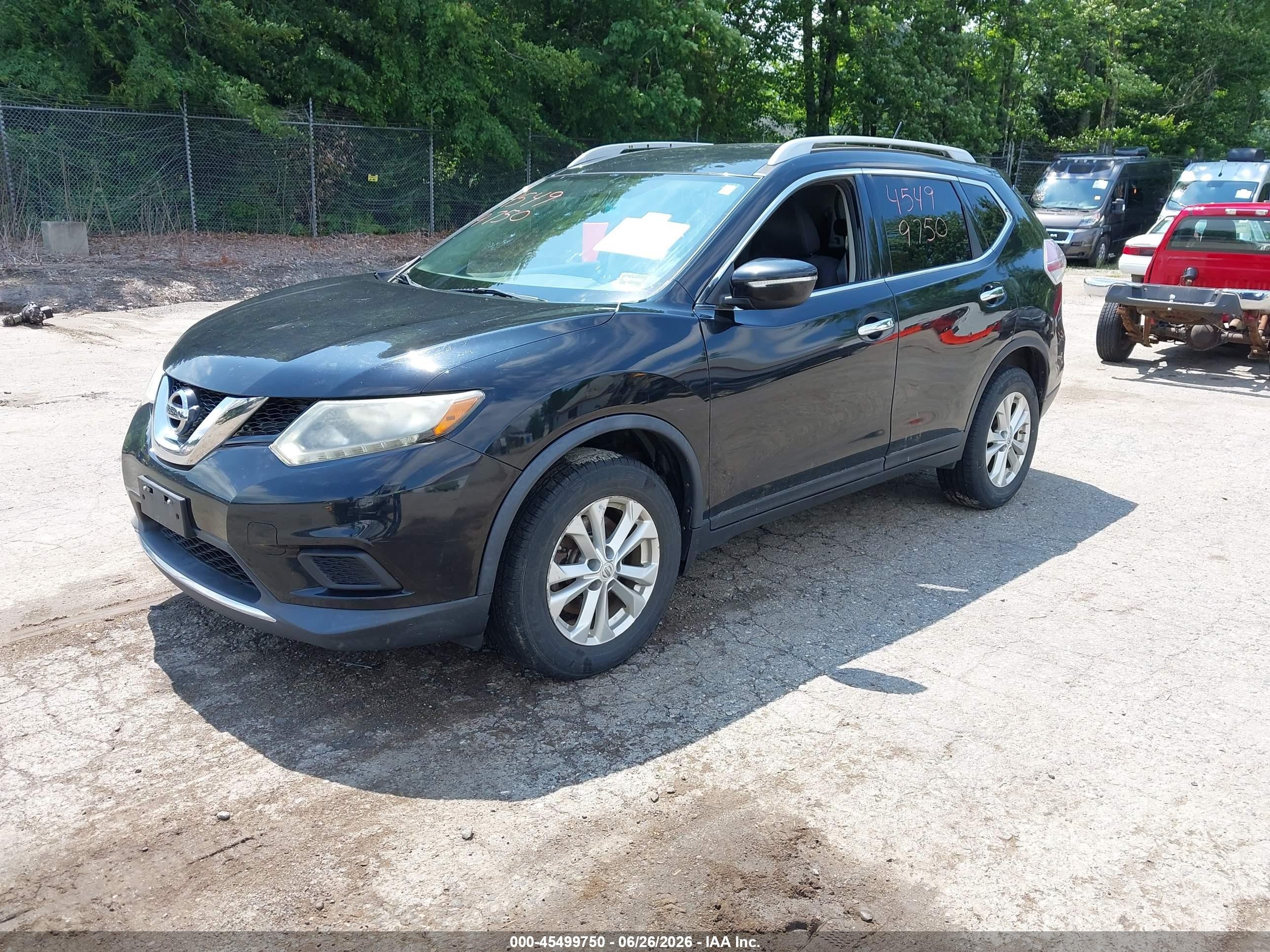 2014 Nissan Rogue Sv Black vin: 5N1AT2MK1EC761768
