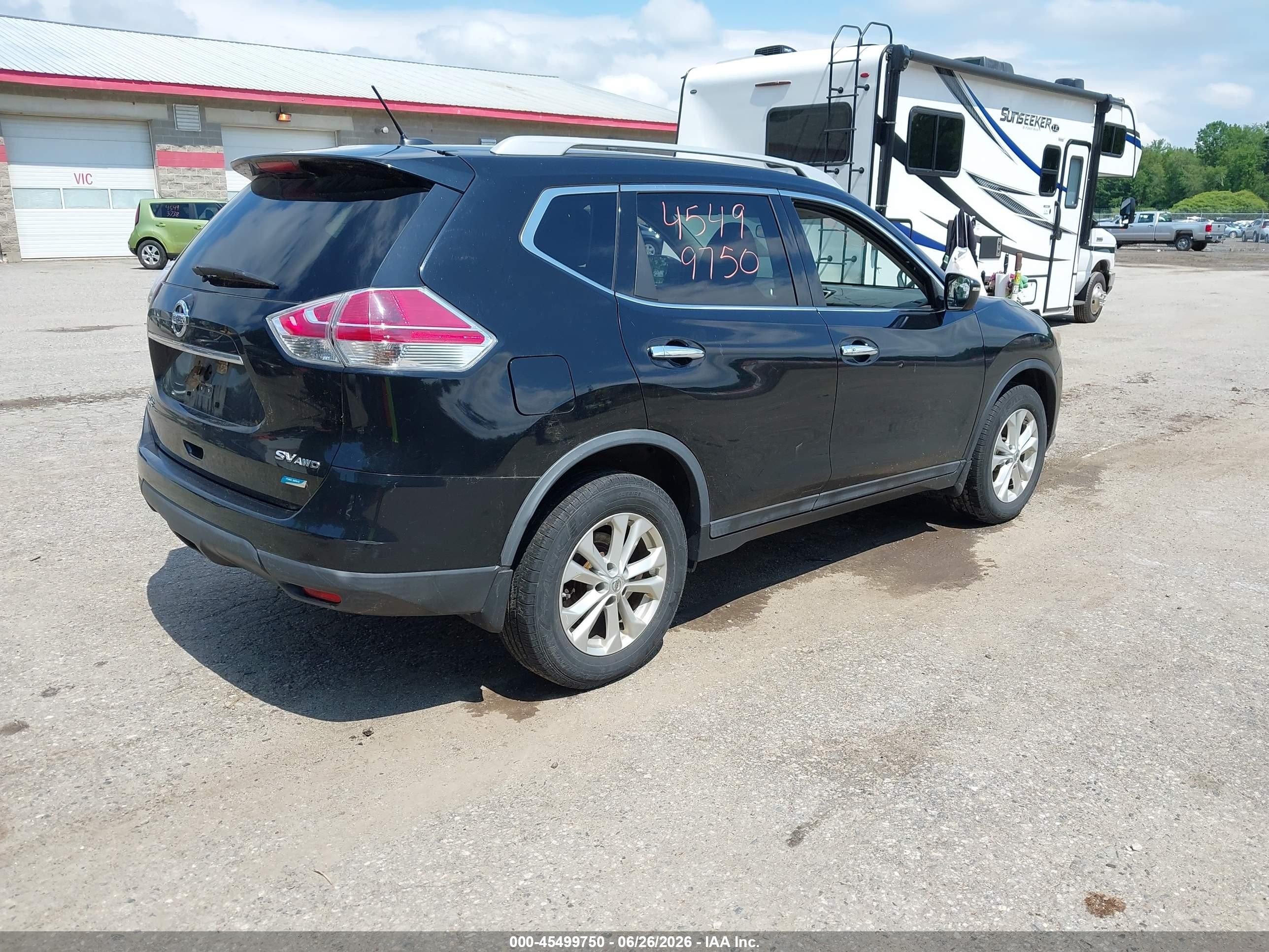 2014 Nissan Rogue Sv Black vin: 5N1AT2MK1EC761768