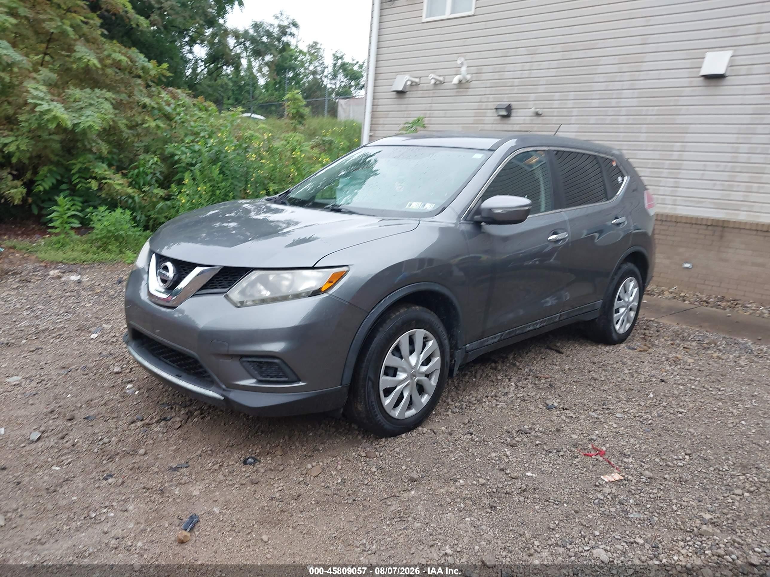 2015 Nissan Rogue S Gray vin: 5N1AT2MK1FC786669