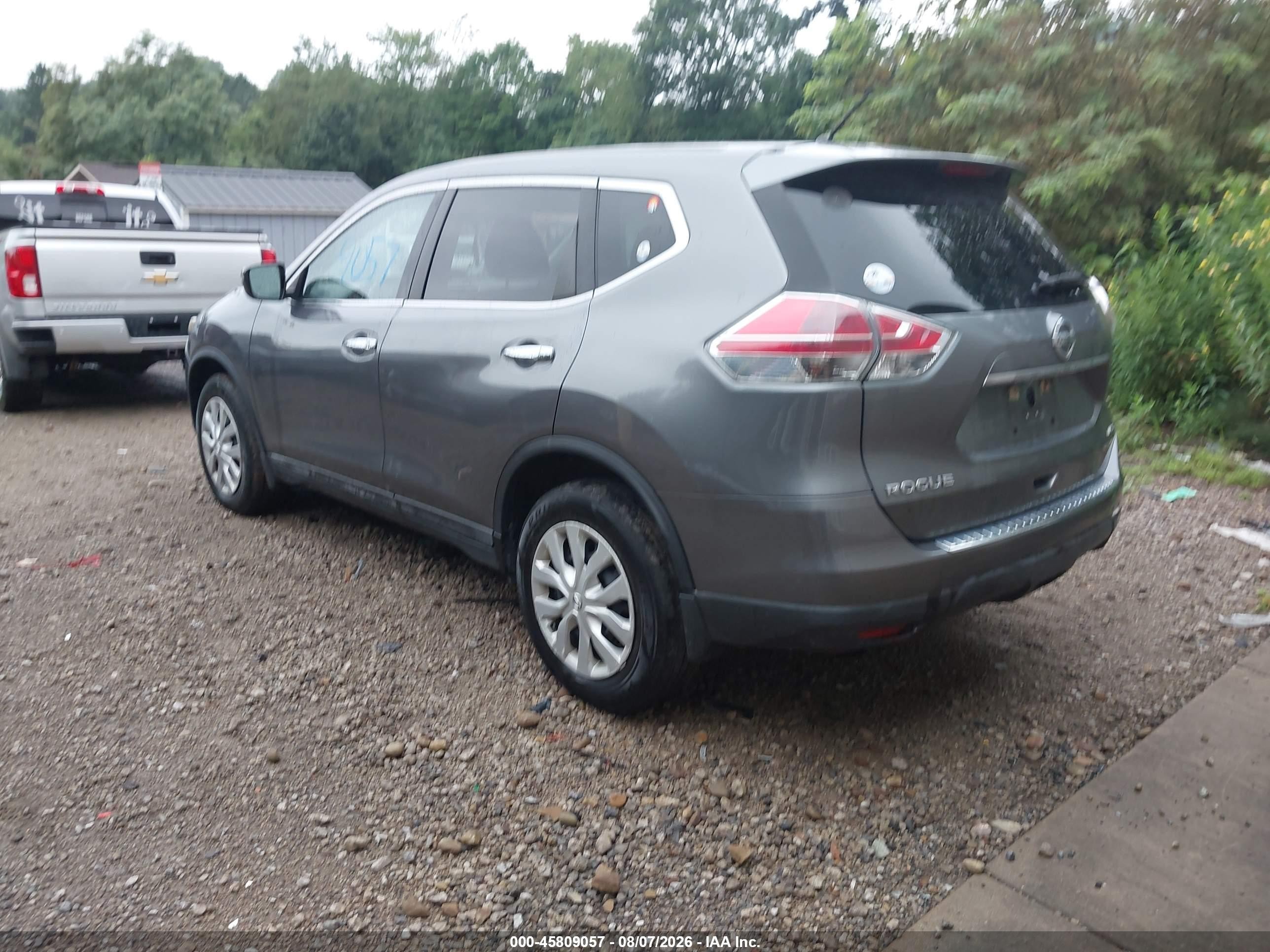 2015 Nissan Rogue S Gray vin: 5N1AT2MK1FC786669