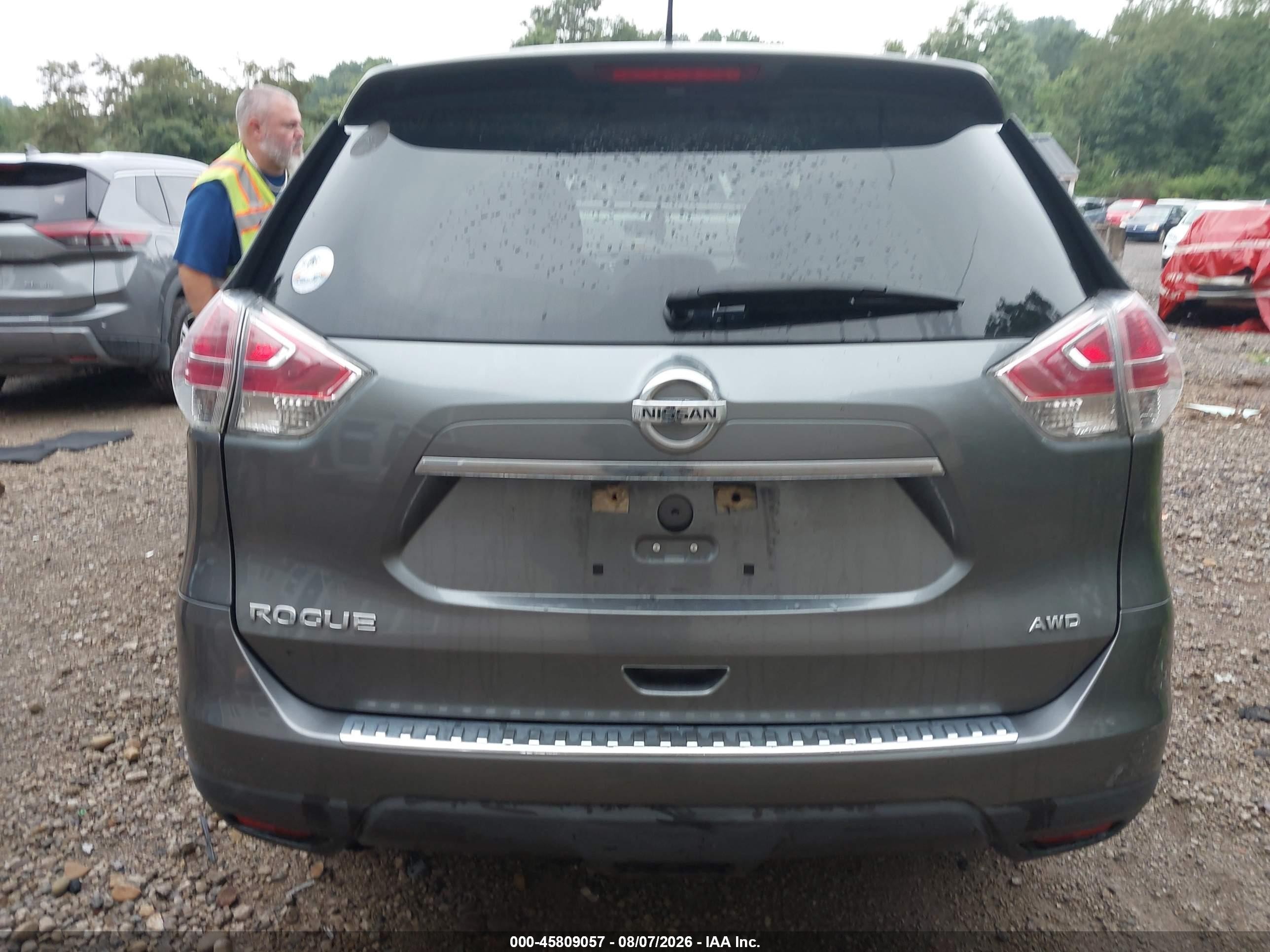 2015 Nissan Rogue S Gray vin: 5N1AT2MK1FC786669