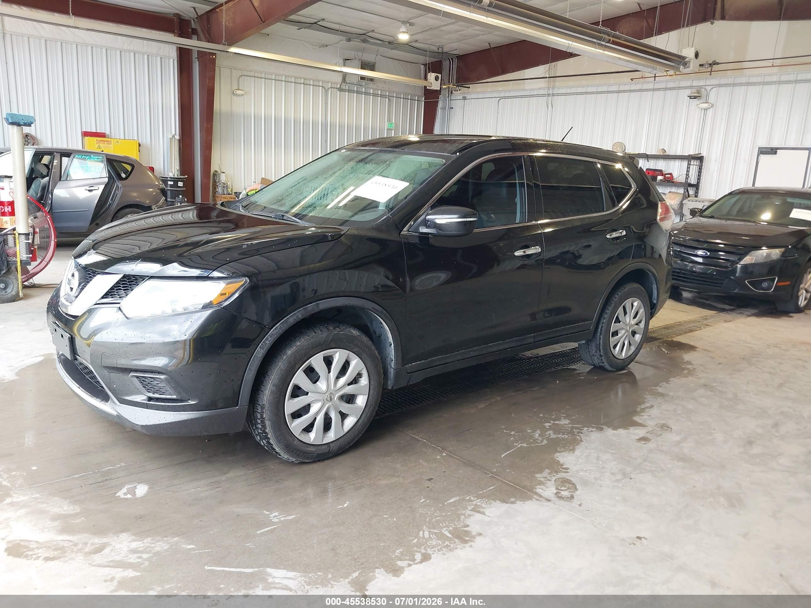 2014 Nissan Rogue S Black vin: 5N1AT2MK2EC776246
