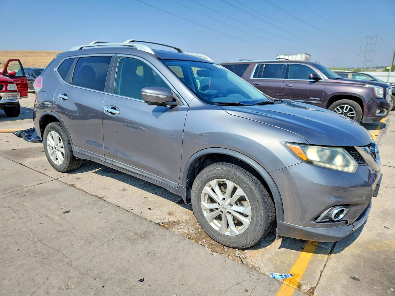 2015 Nissan Rogue Sv Серый vin: 5N1AT2MK2FC870631