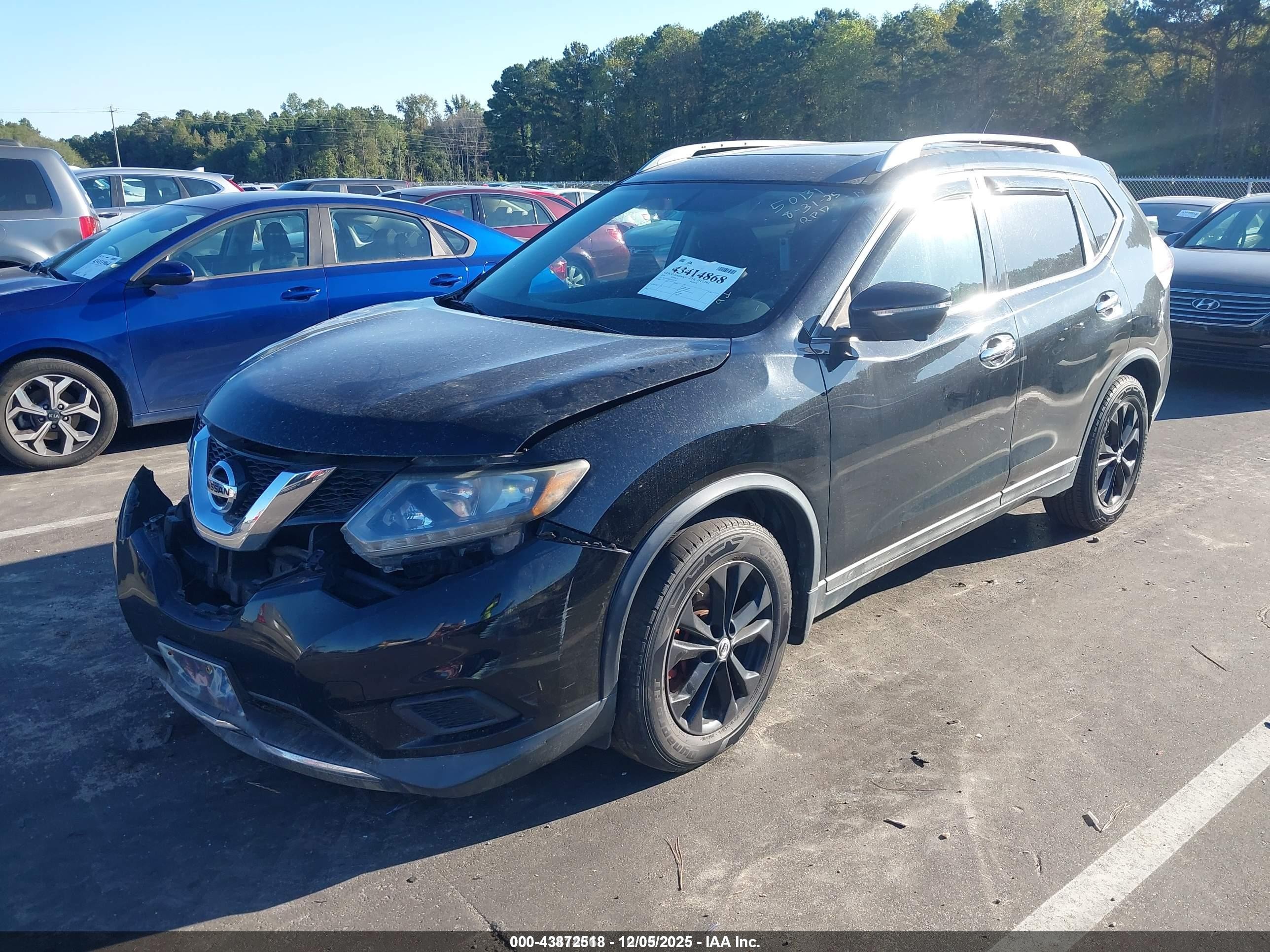 2014 Nissan Rogue Sv Черный vin: 5N1AT2MK3EC801333