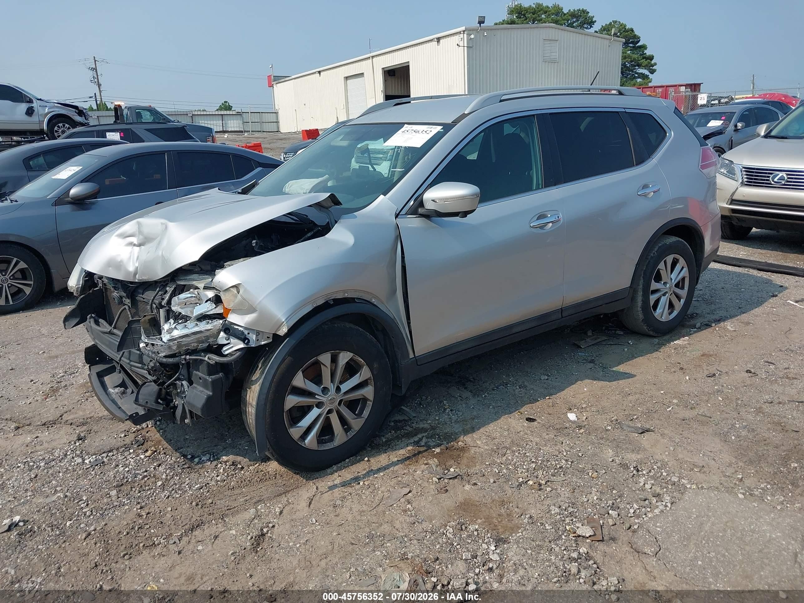 2015 Nissan Rogue Sv Silver vin: 5N1AT2MK3FC894811