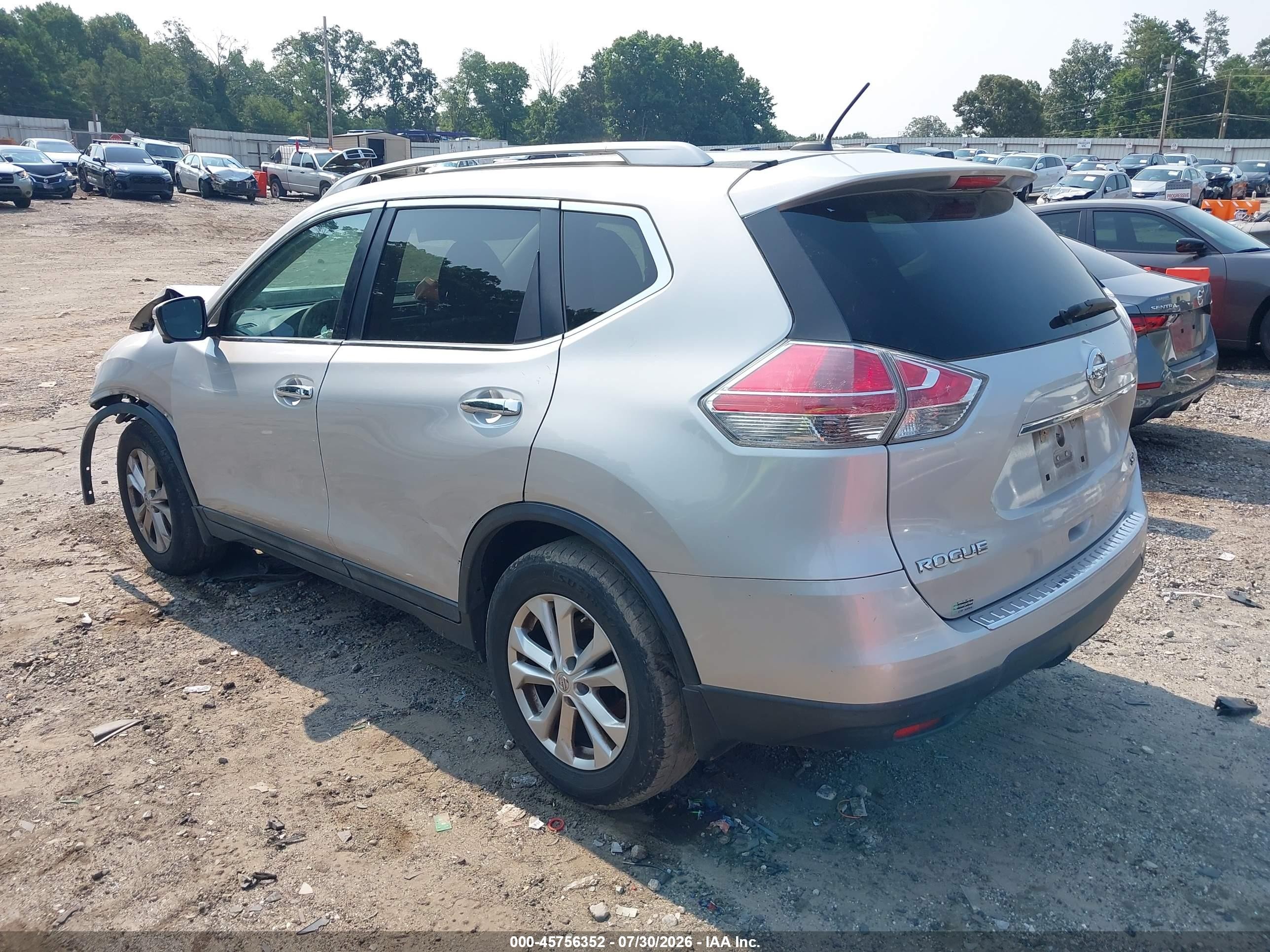 2015 Nissan Rogue Sv Silver vin: 5N1AT2MK3FC894811