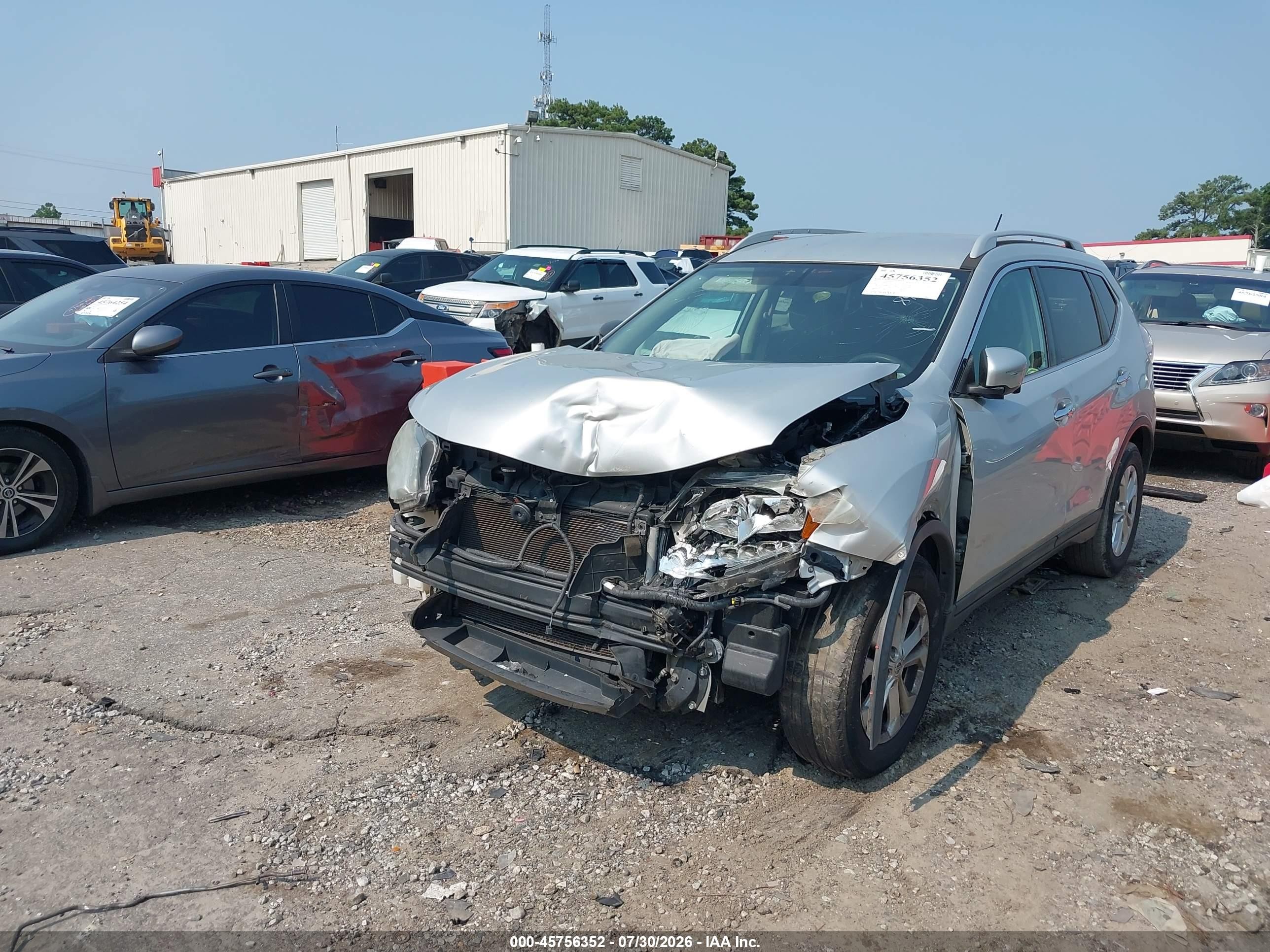2015 Nissan Rogue Sv Silver vin: 5N1AT2MK3FC894811