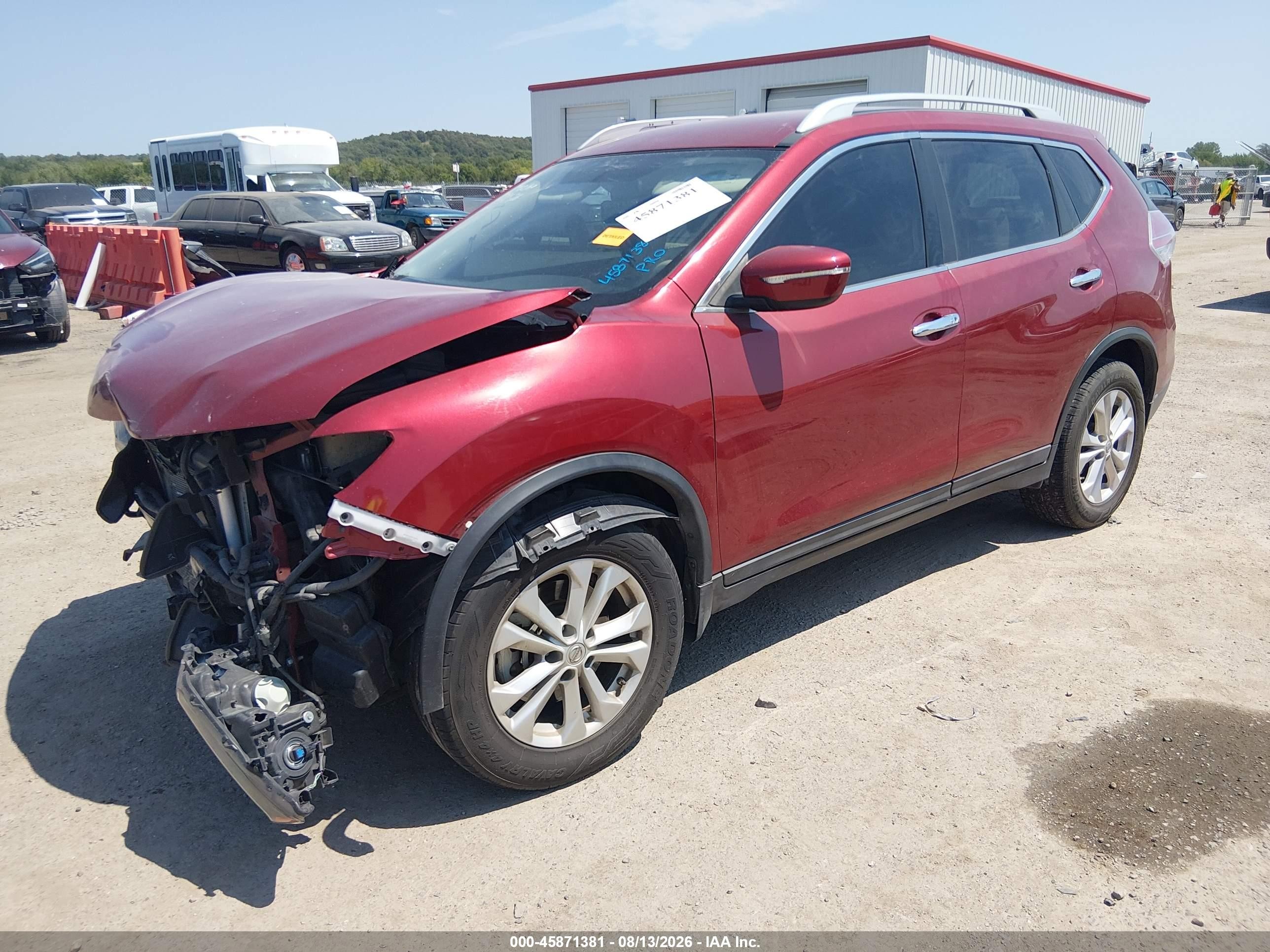 2015 Nissan Rogue S/sl/sv Red vin: 5N1AT2MK3FF755200
