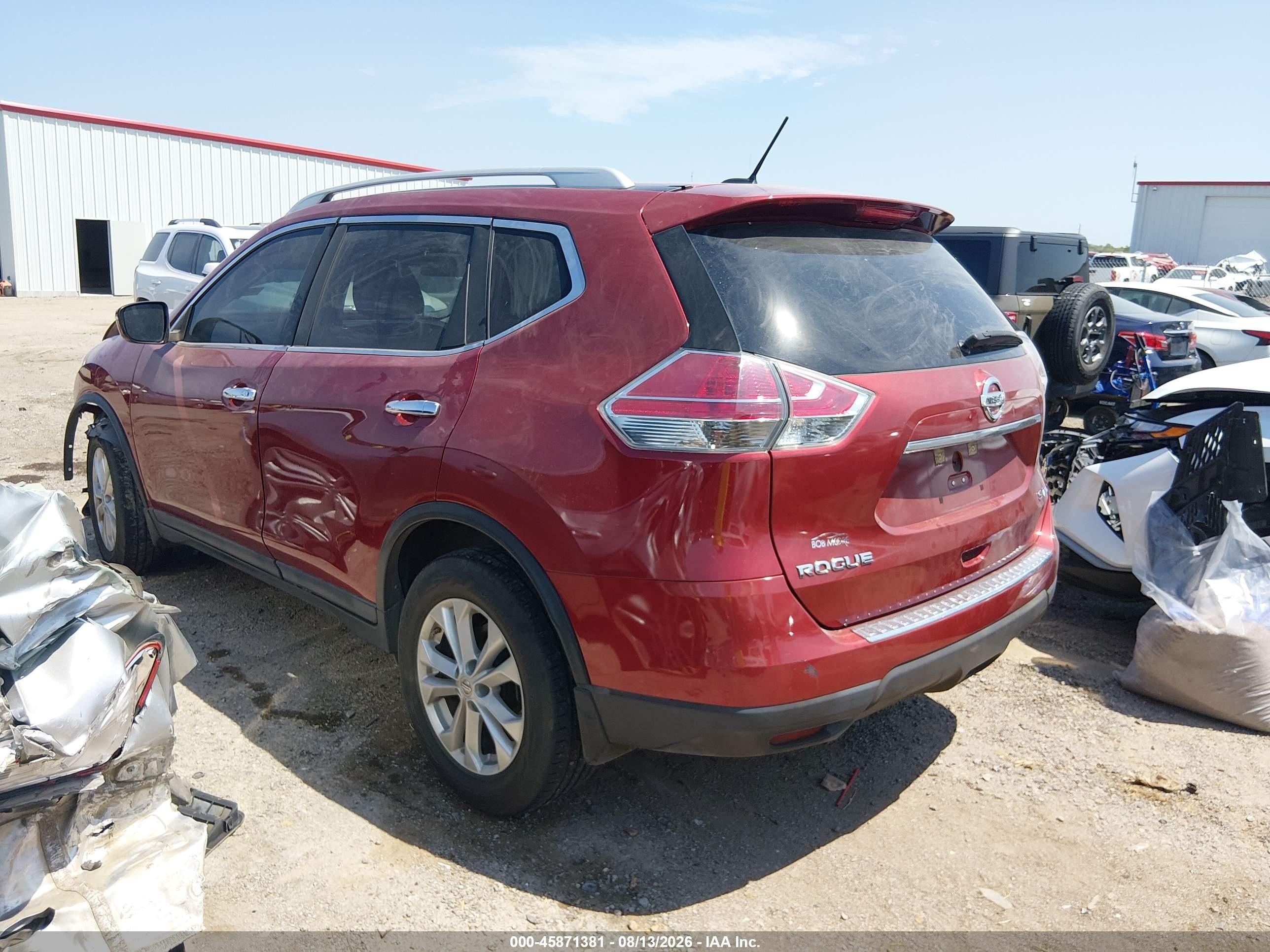2015 Nissan Rogue S/sl/sv Red vin: 5N1AT2MK3FF755200