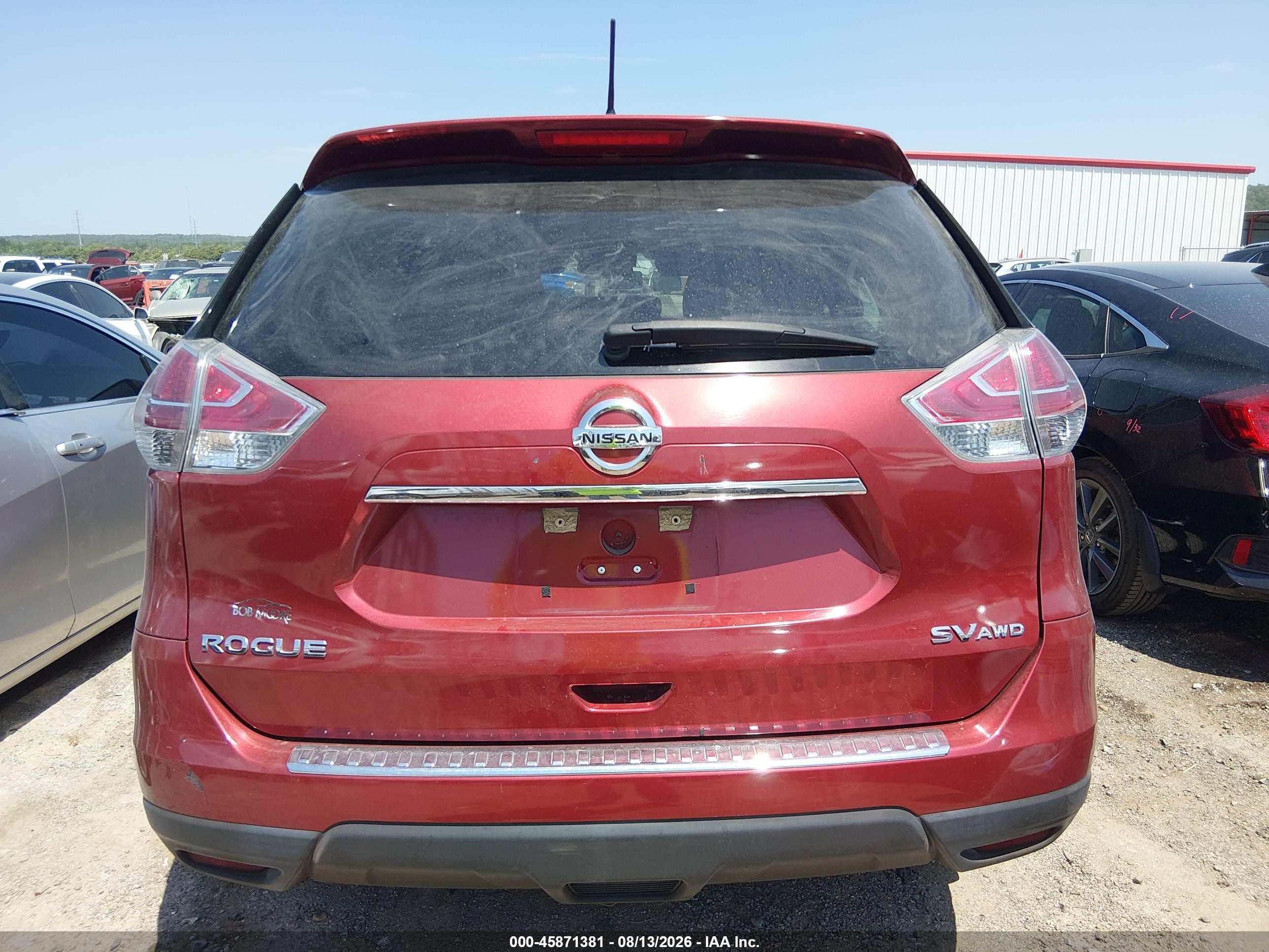 2015 Nissan Rogue S/sl/sv Red vin: 5N1AT2MK3FF755200
