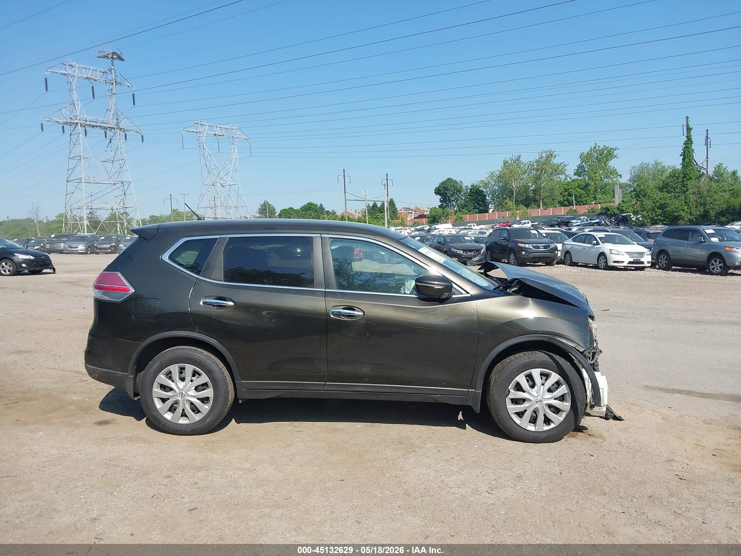 2014 Nissan Rogue S Green vin: 5N1AT2MK4EC790391
