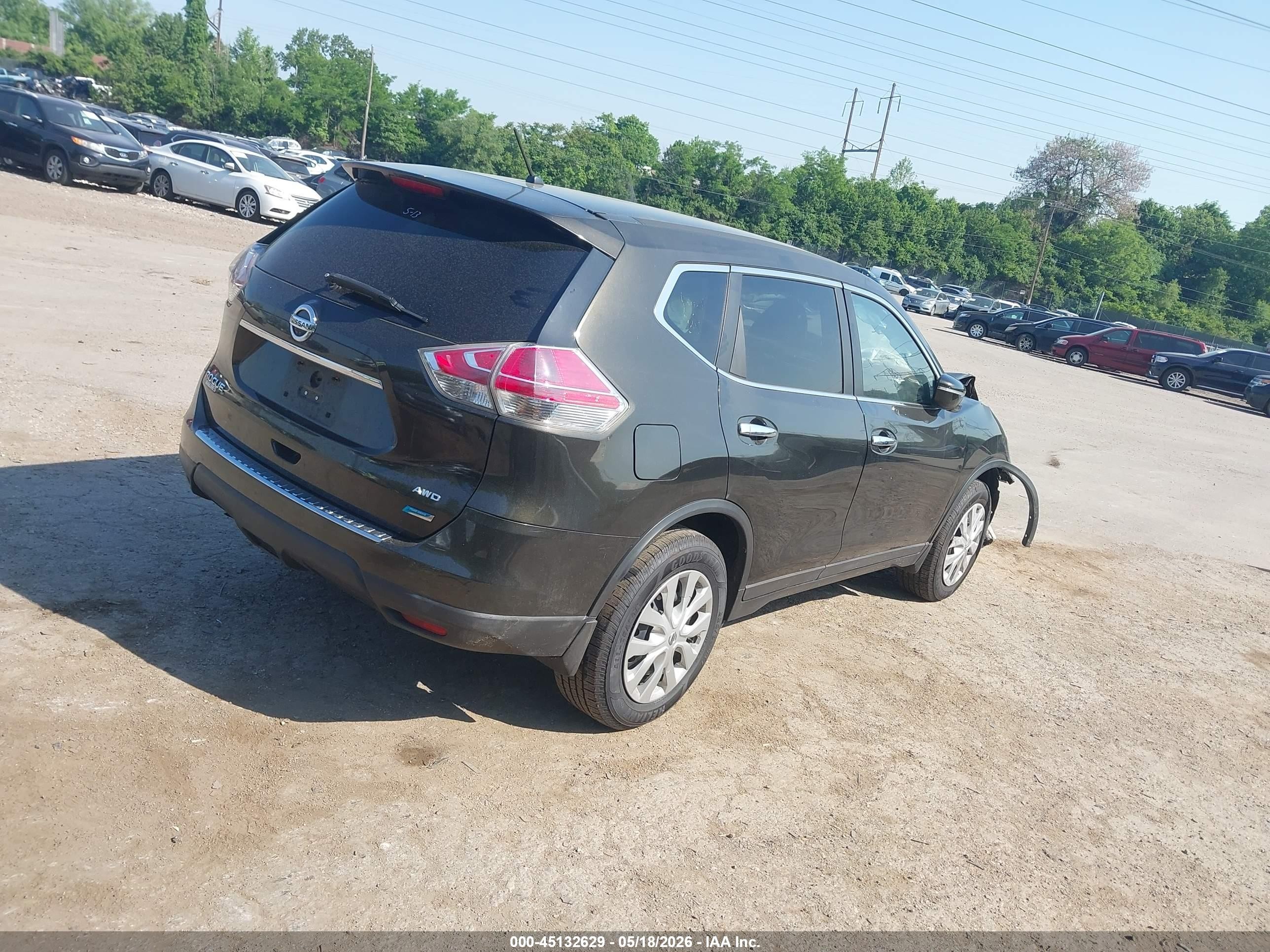2014 Nissan Rogue S Green vin: 5N1AT2MK4EC790391