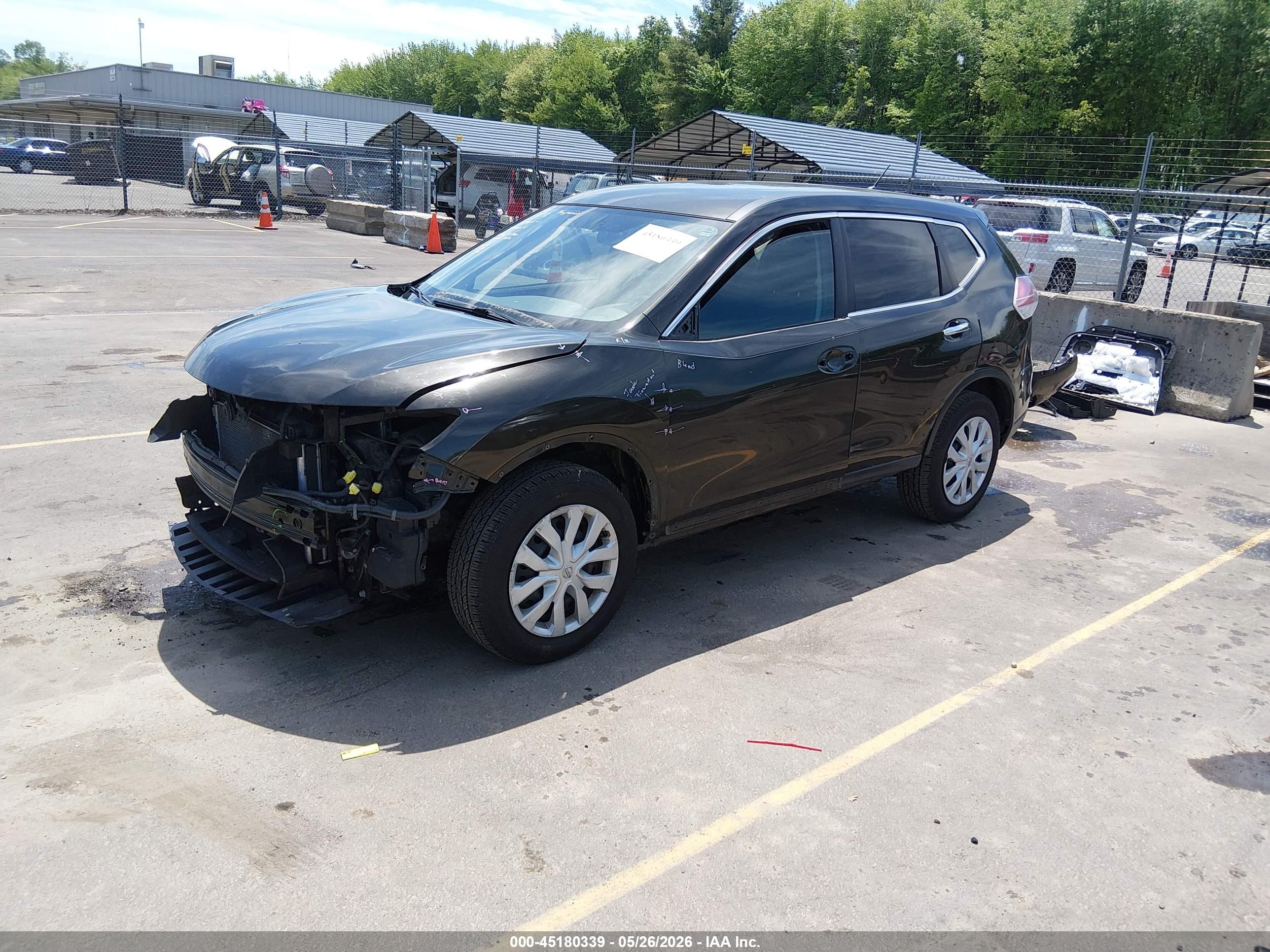 2014 Nissan Rogue S Black vin: 5N1AT2MK4EC827665